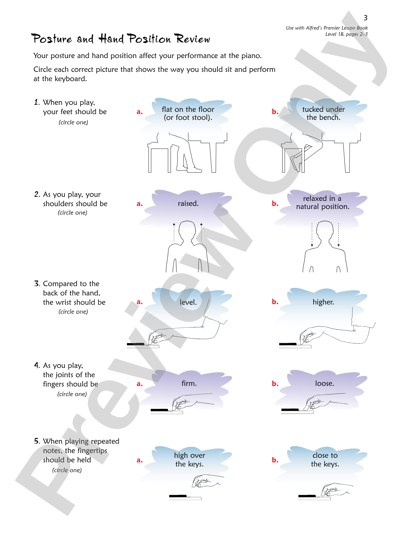 Premier Piano Course, Technique 1B: Piano