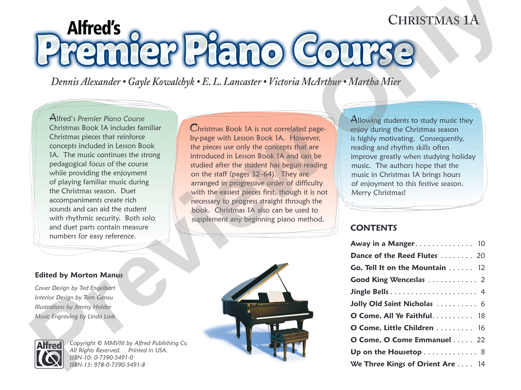 Premier Piano Course, Christmas 1A: Piano