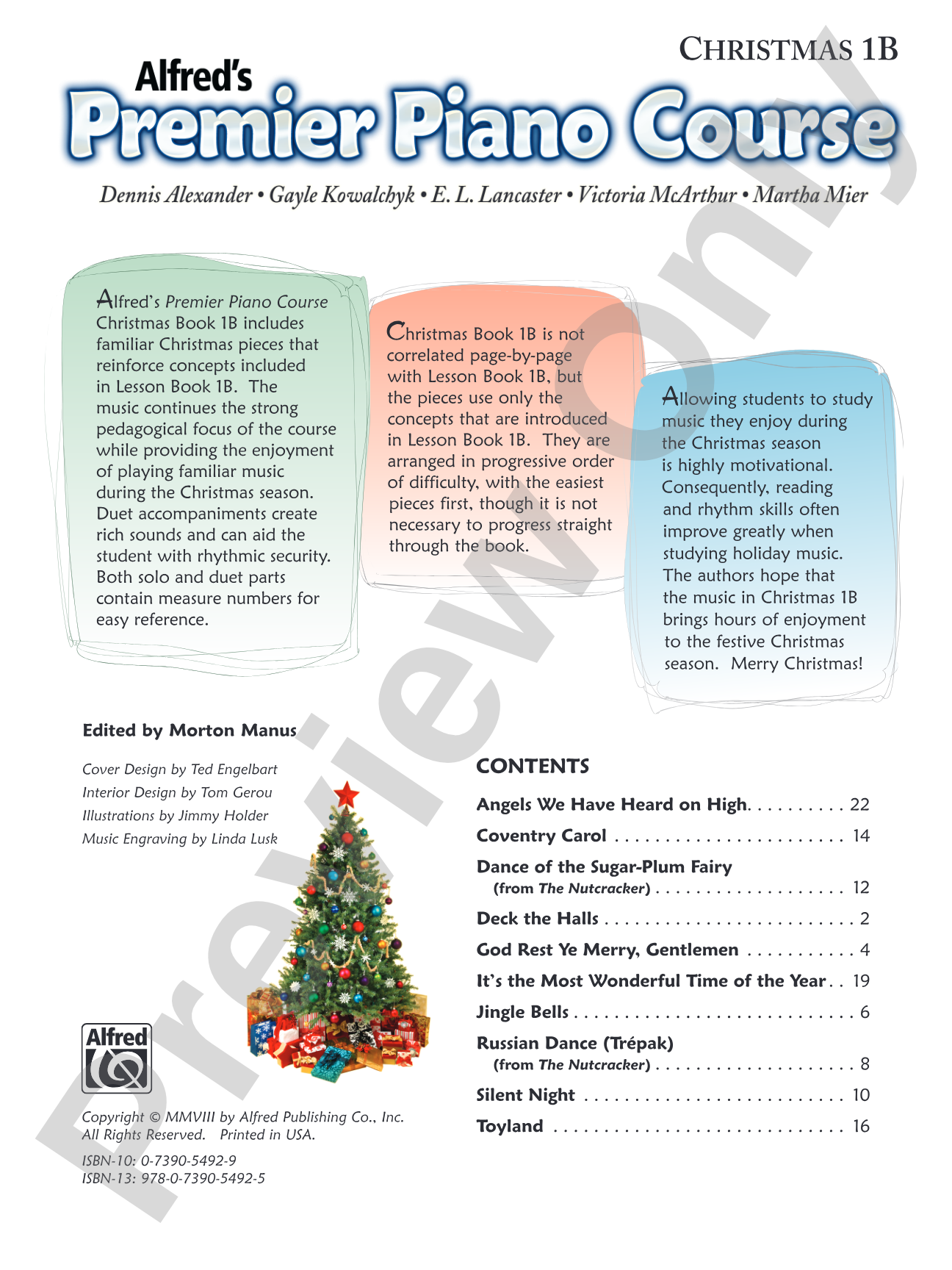 Premier Piano Course, Christmas 1B: Piano