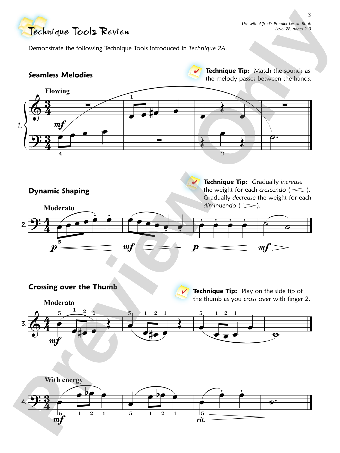 Premier Piano Course, Technique 2B: Piano