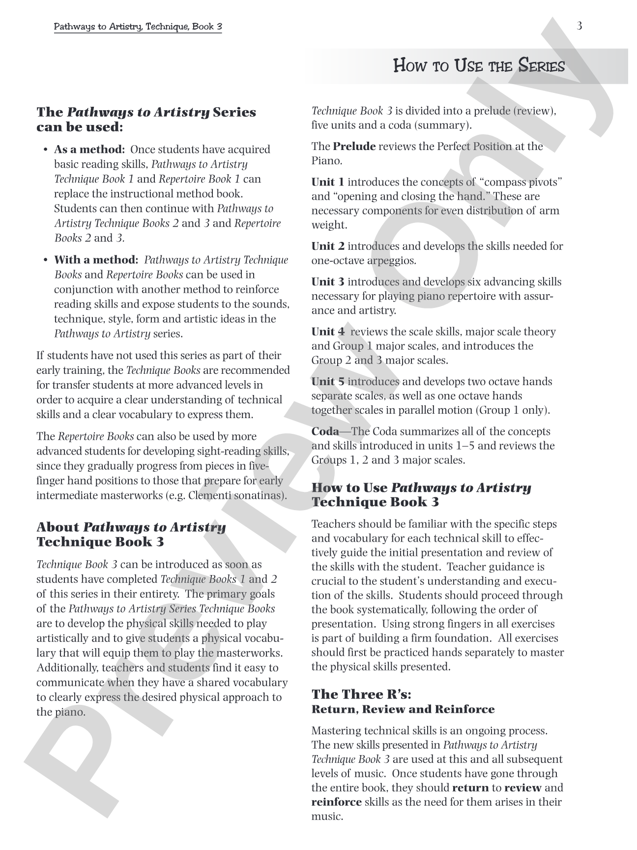 Pathways to Artistry: Technique, Book 3: A Method for Comprehensive Technical and Musical Development: Piano