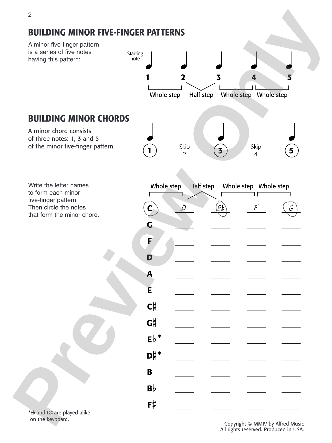 Daily Warm-Ups, Set 2: Minor Five-Finger Patterns & Chords: Piano