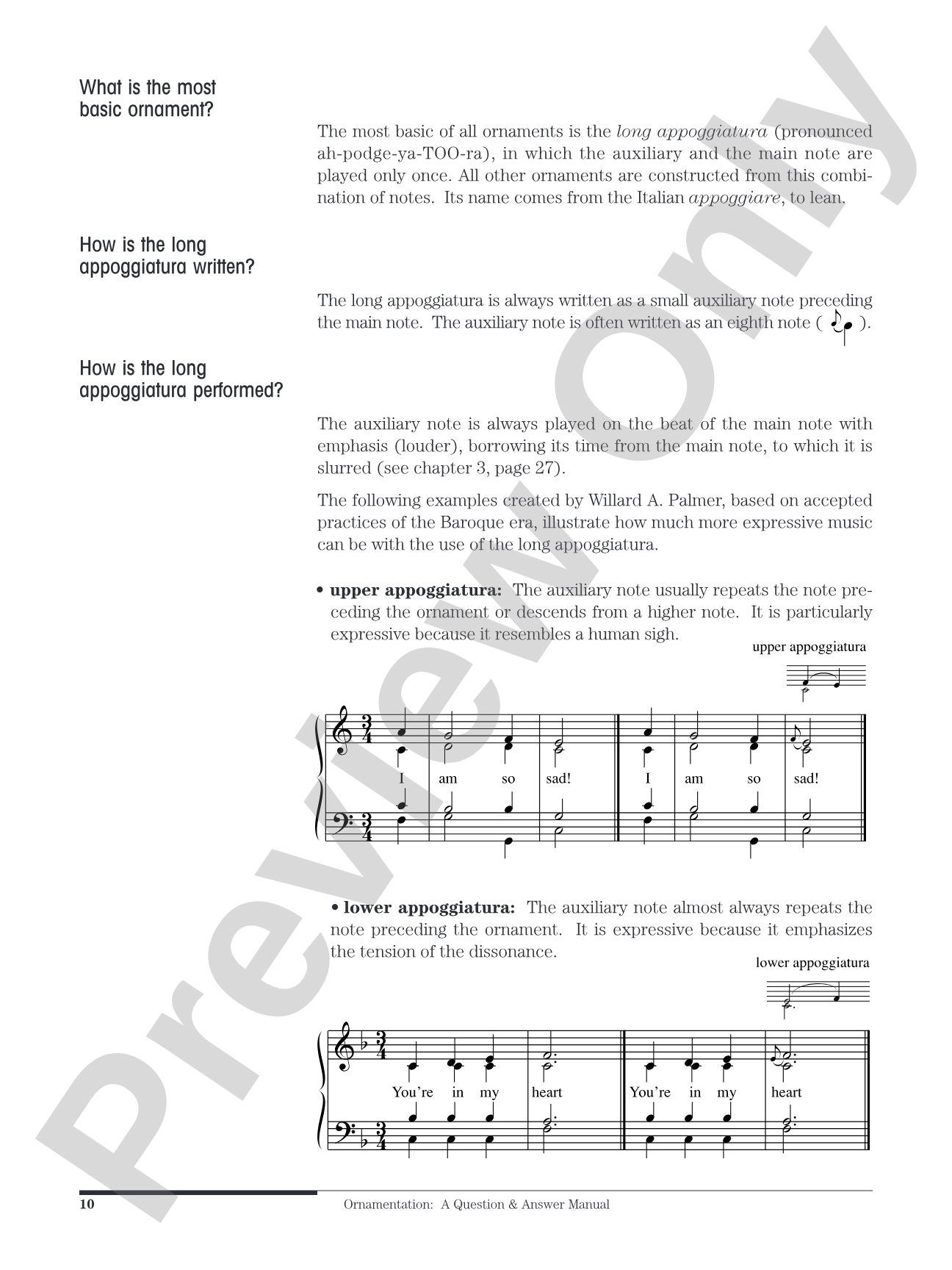 Ornamentation: A Question & Answer Manual: Piano