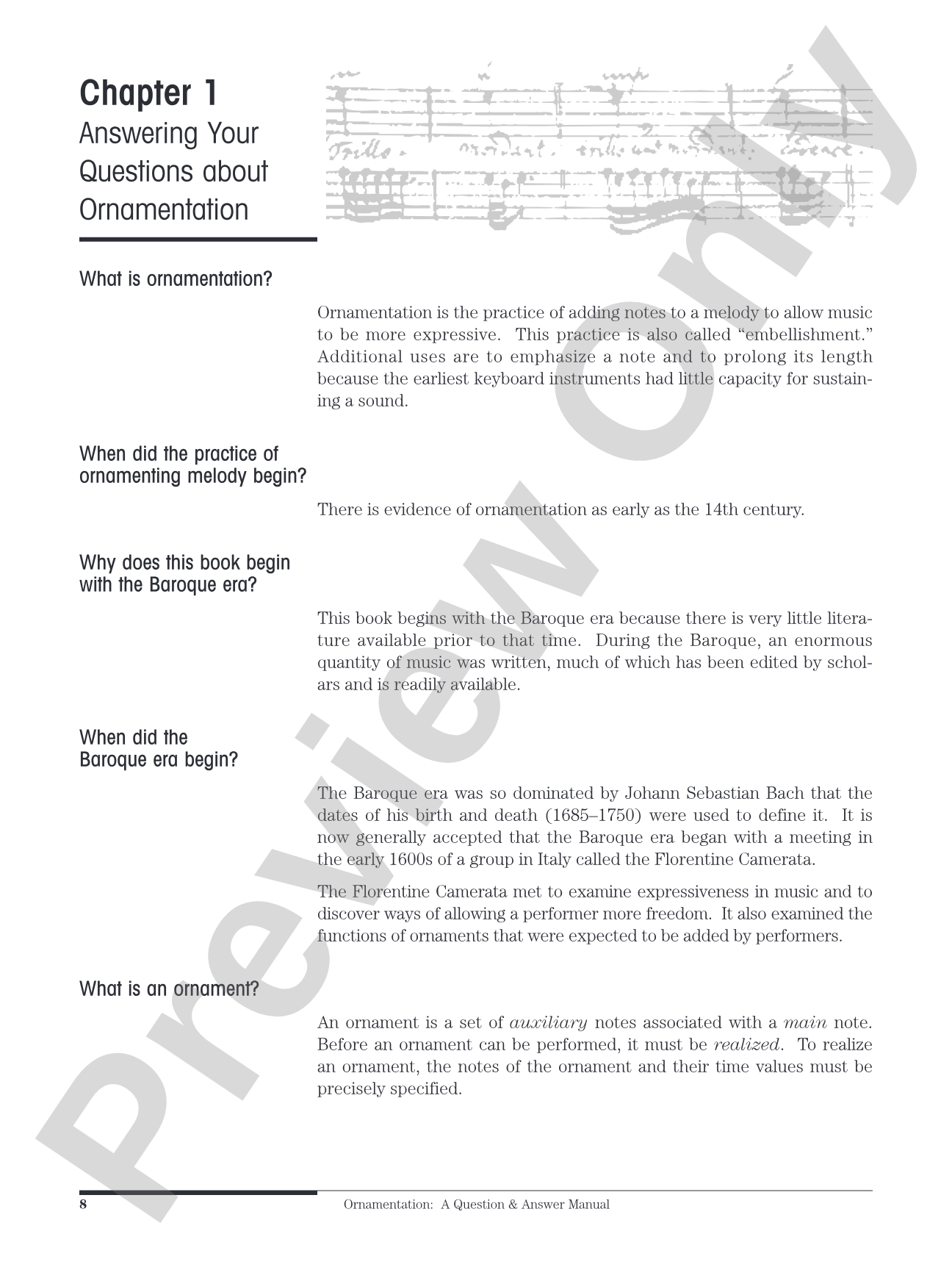 Ornamentation: A Question & Answer Manual: Piano
