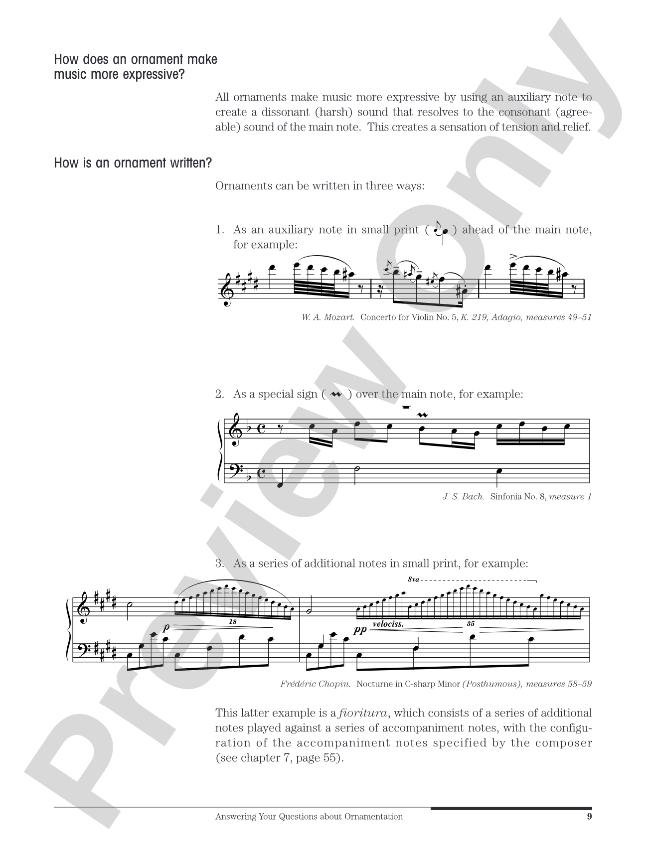 Ornamentation: A Question & Answer Manual: Piano