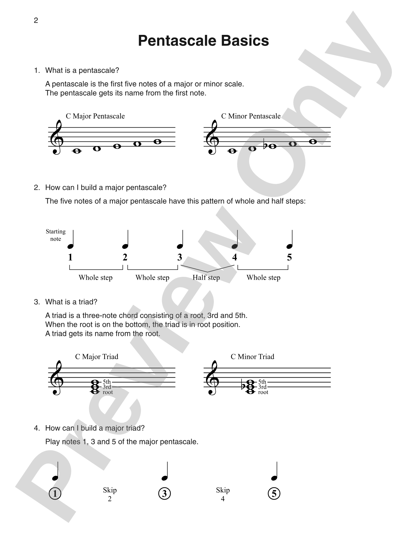 Pentascale Pro, Book 1: An Introduction to Major and Minor 5-Finger Patterns: Piano