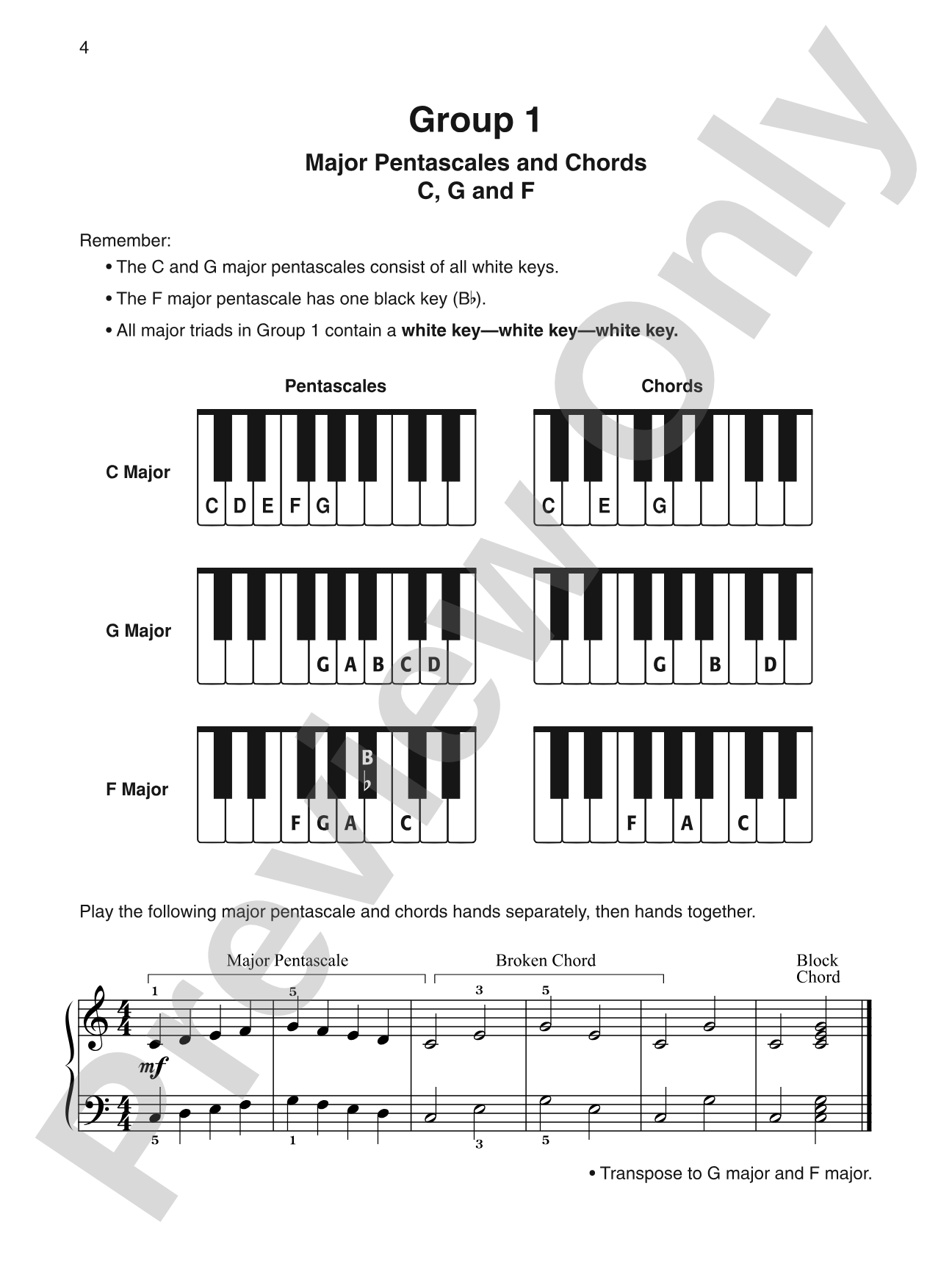 Pentascale Pro, Book 1: An Introduction to Major and Minor 5-Finger Patterns: Piano