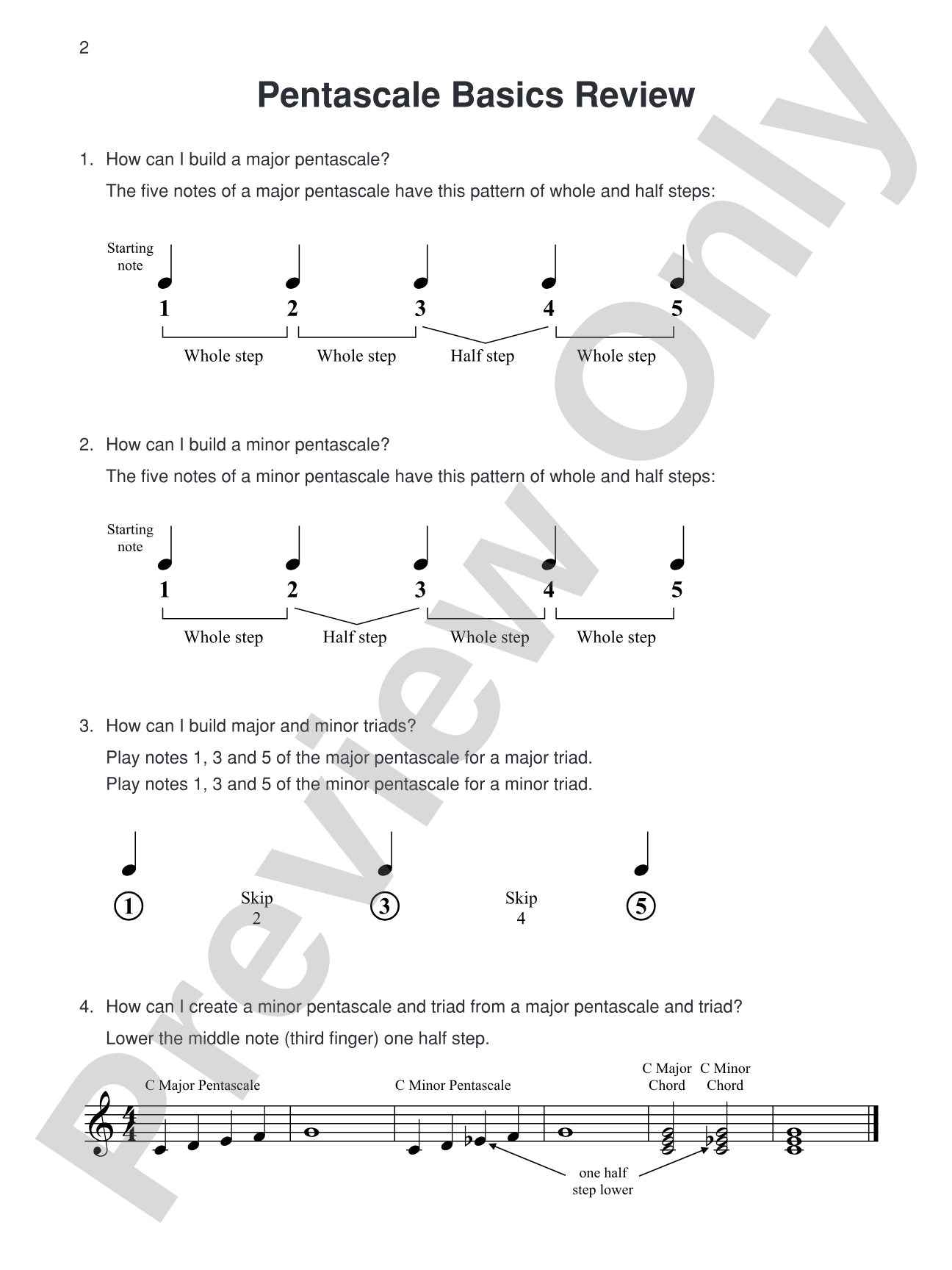 Pentascale Pro, Book 2: An Introduction to Major and Minor 5-Finger Patterns: Piano