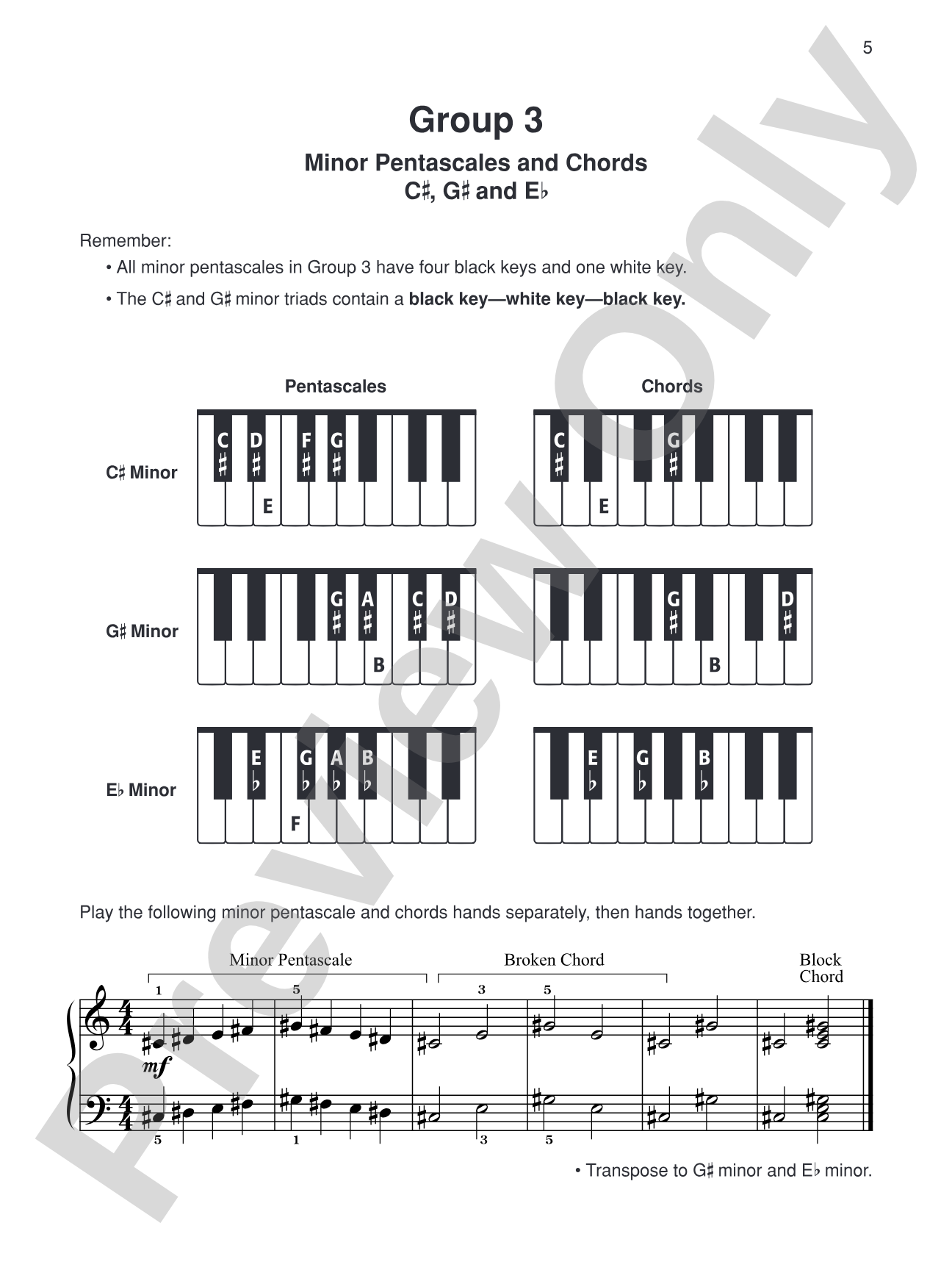 Pentascale Pro, Book 2: An Introduction to Major and Minor 5-Finger Patterns: Piano
