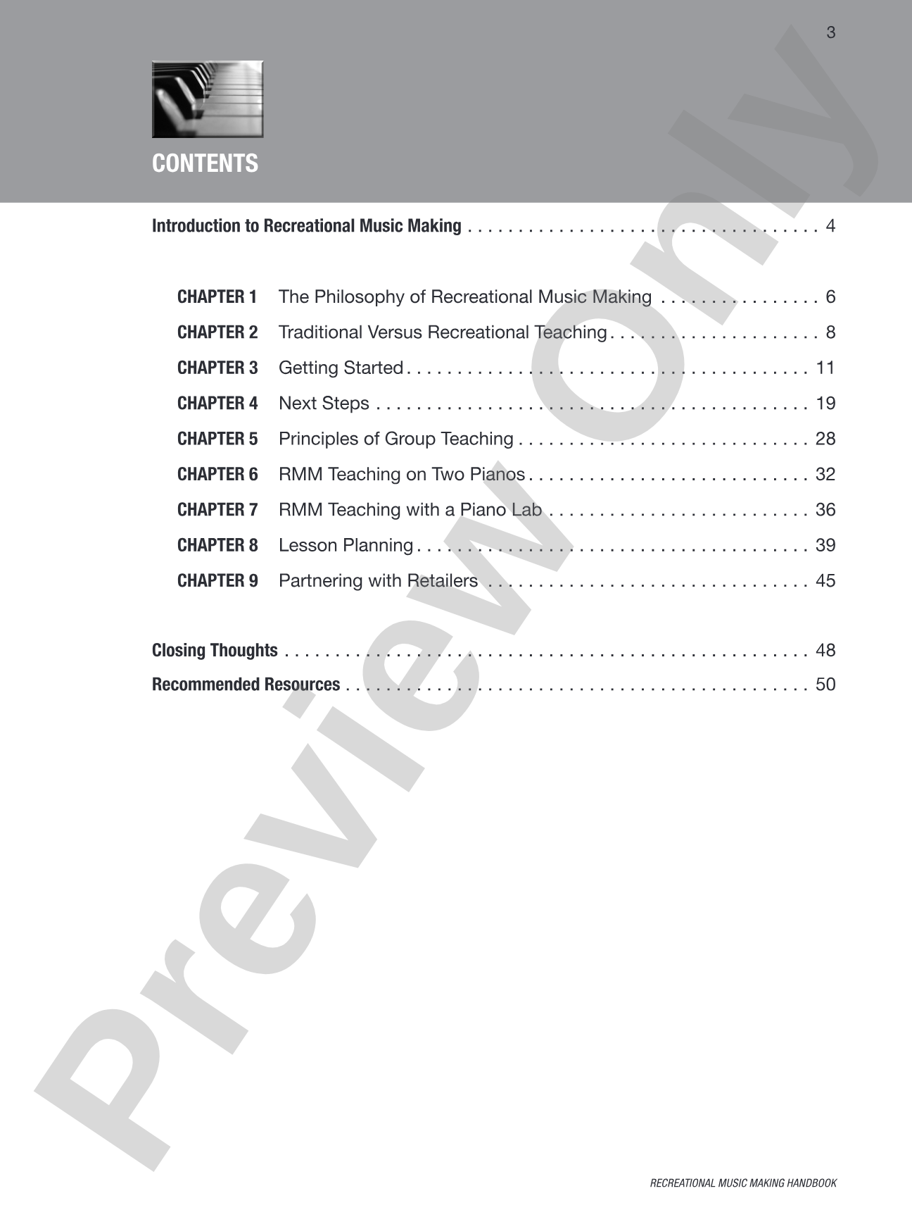 Recreational Music Making Handbook for Piano Teachers: Piano
