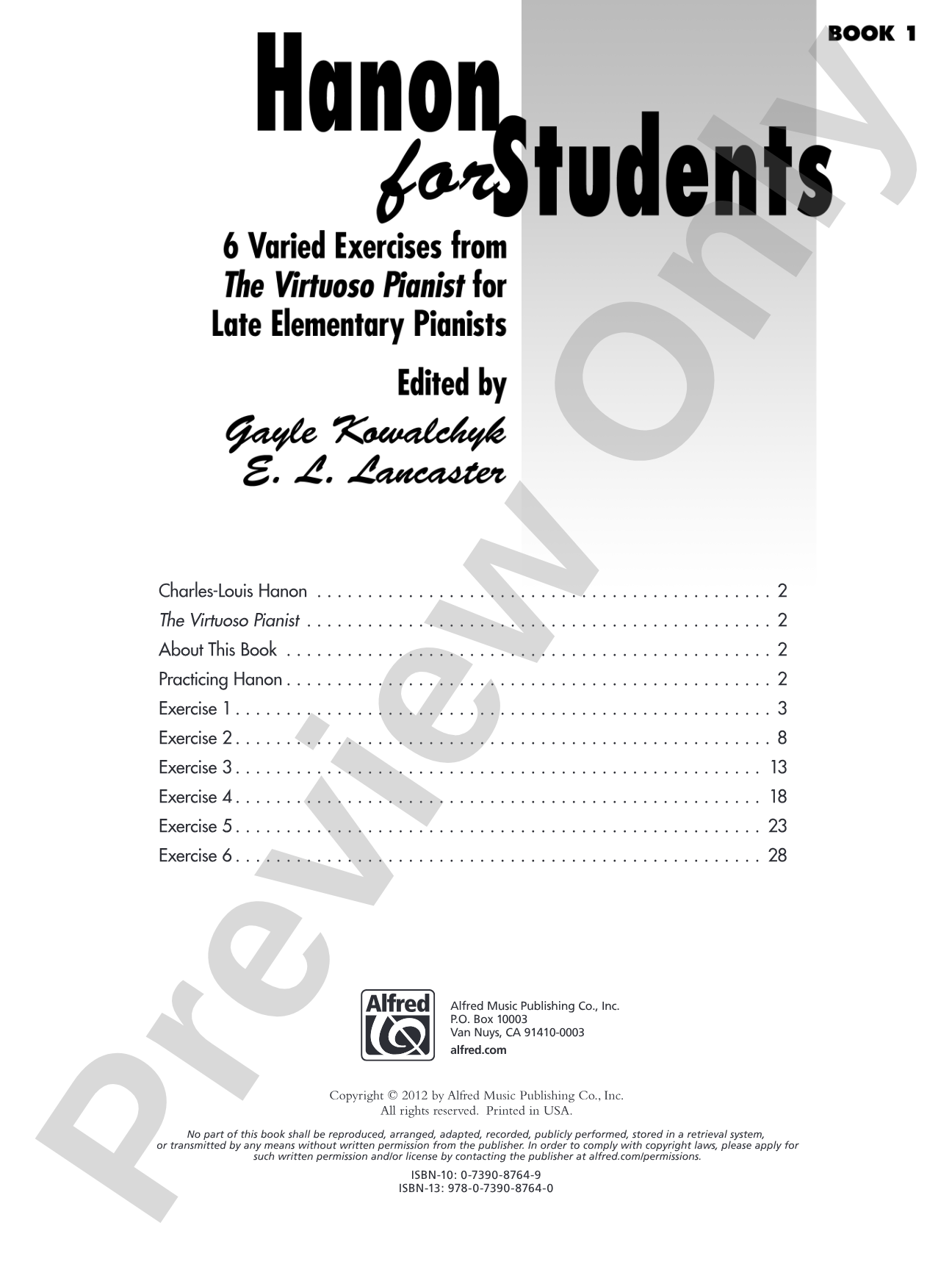 Hanon for Students, Book 1: 6 Varied Exercises from <i>The Virtuoso Pianist</i> for Late Elementary Pianists: Piano