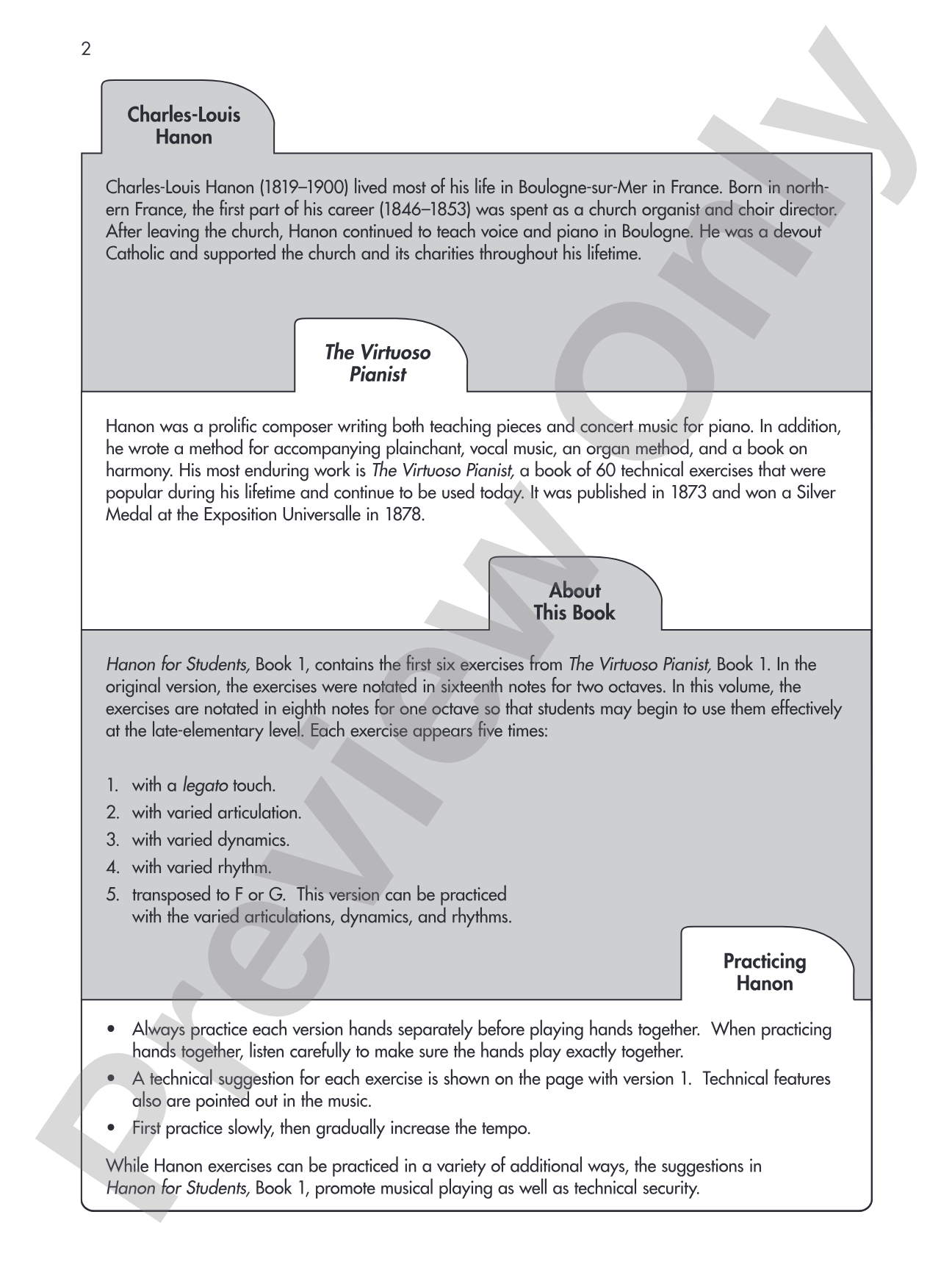 Hanon for Students, Book 1: 6 Varied Exercises from <i>The Virtuoso Pianist</i> for Late Elementary Pianists: Piano