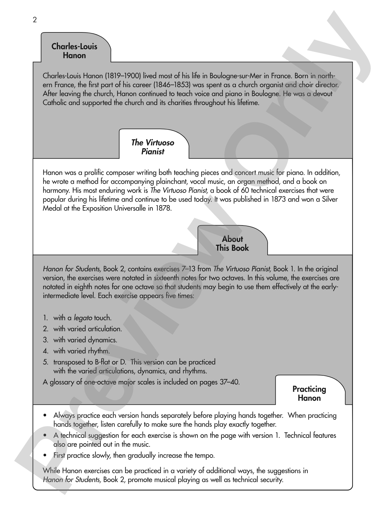 Hanon for Students, Book 2: 7 Varied Exercises from <i>The Virtuoso Pianist</i> for Early Intermediate Pianists: Piano