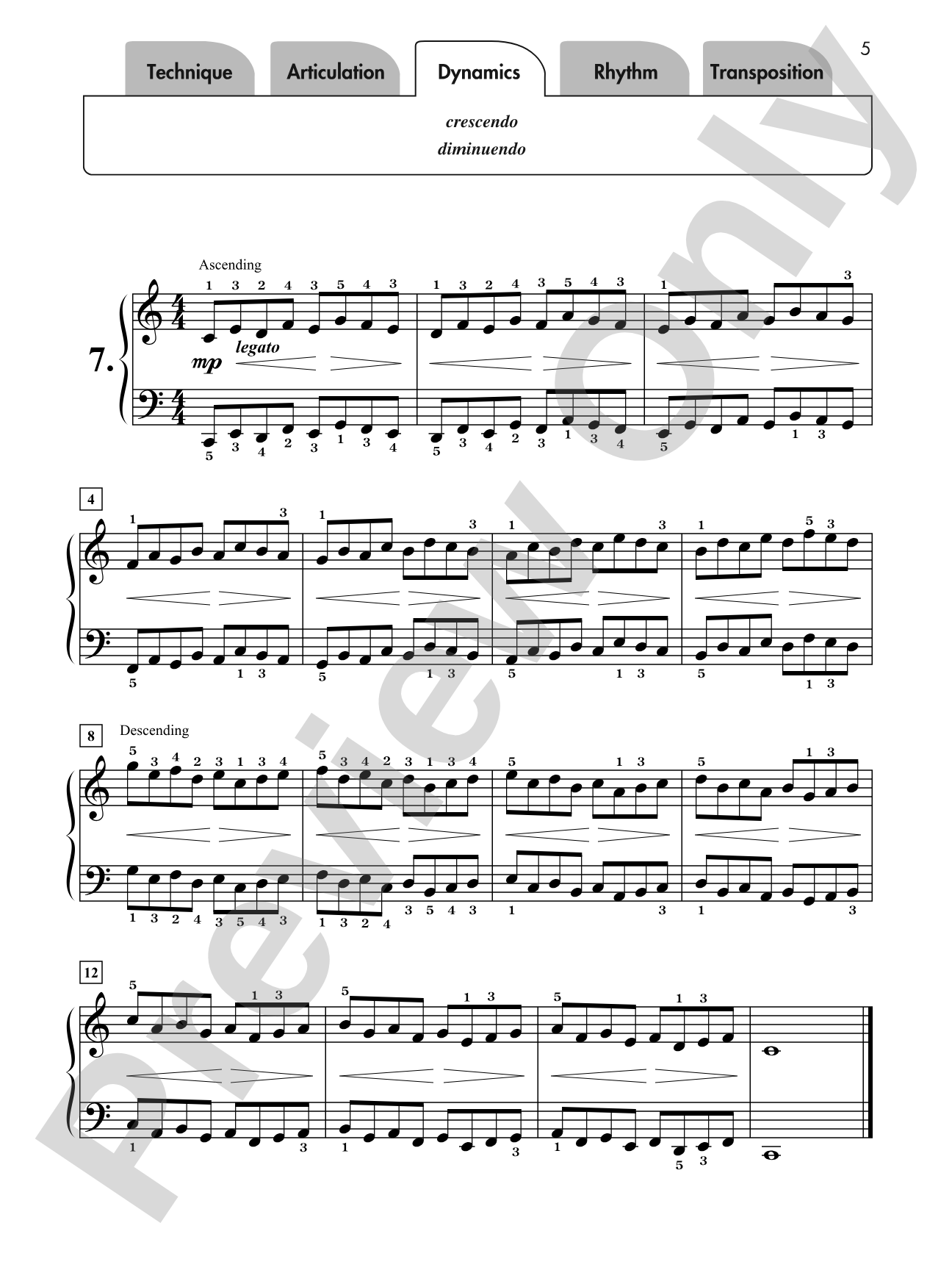 Hanon for Students, Book 2: 7 Varied Exercises from <i>The Virtuoso Pianist</i> for Early Intermediate Pianists: Piano