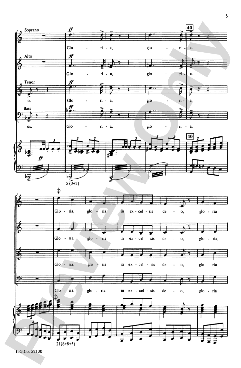 Gloria (from <I>Messa di Gloria</I>): Choir
