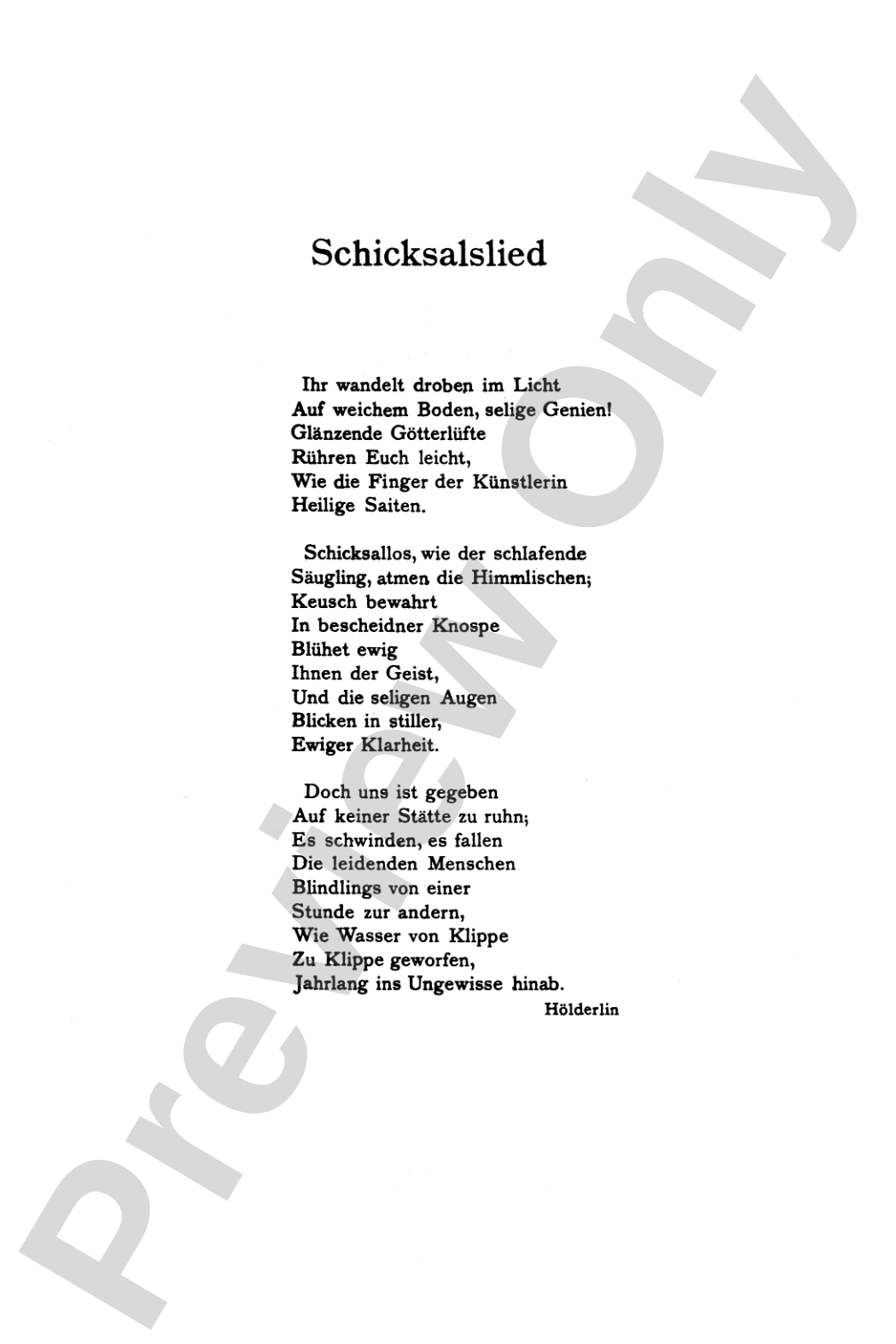 Song of Fate (Schicksalslied), Opus 54: Choir