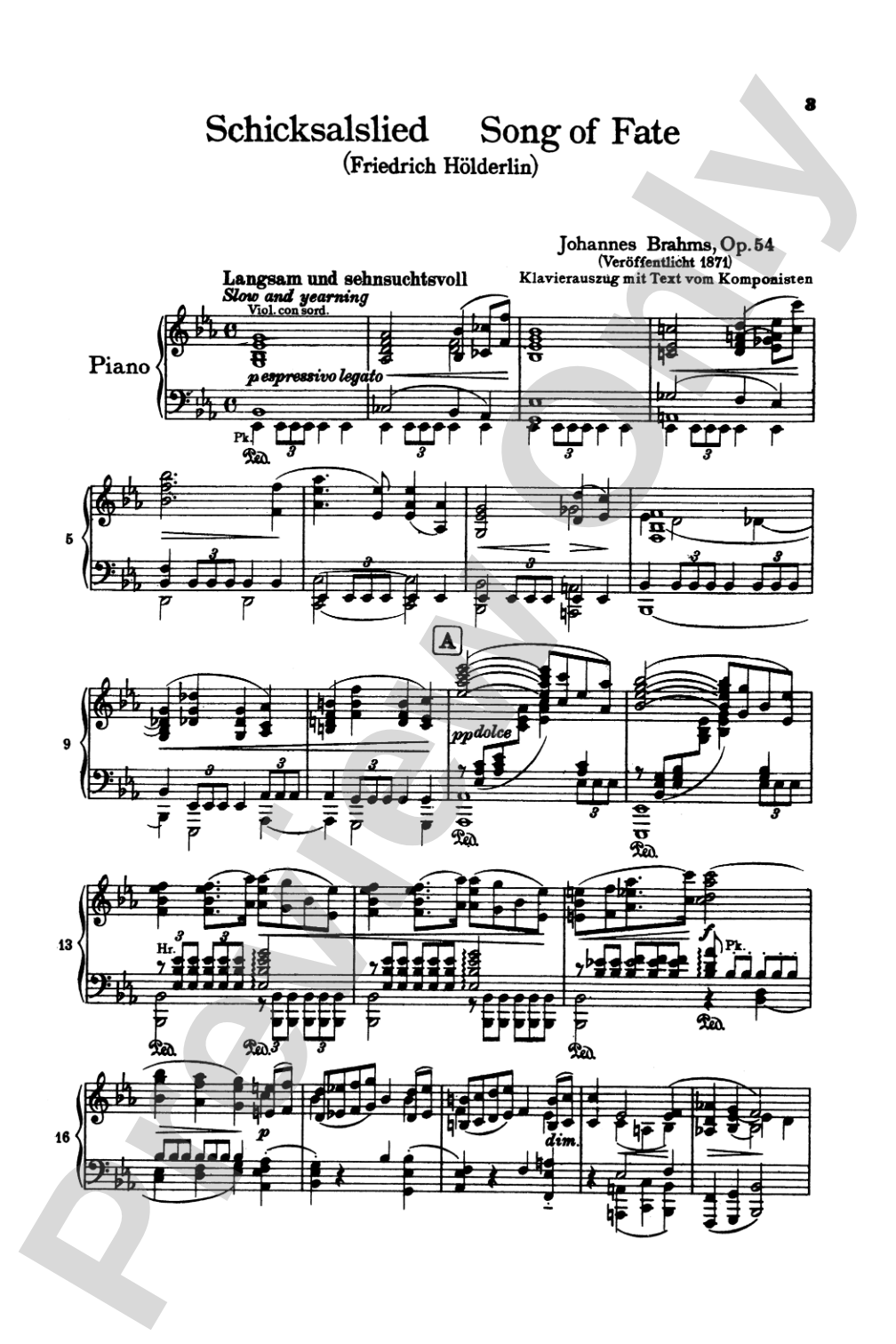 Song of Fate (Schicksalslied), Opus 54: Choir