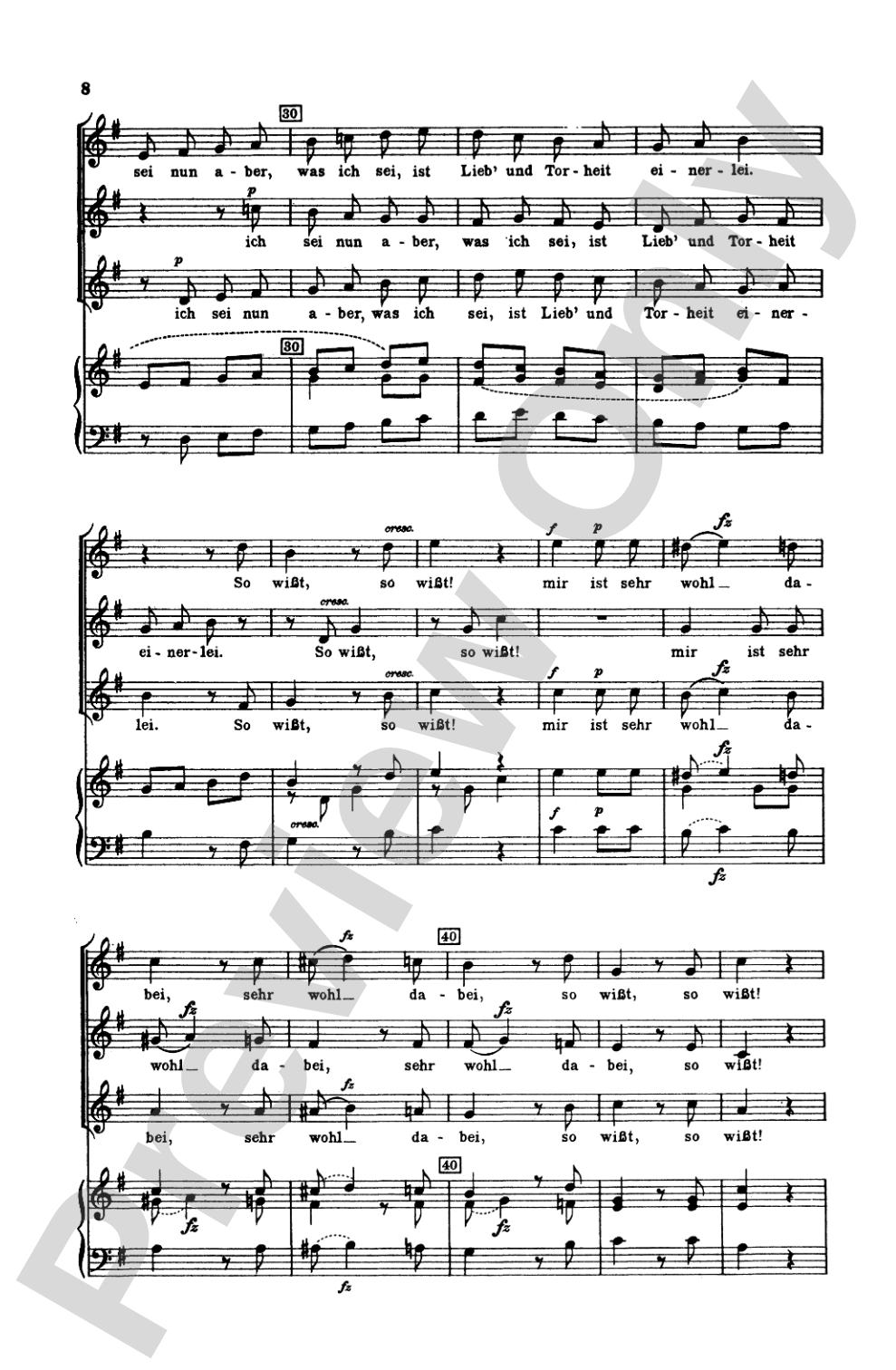 Three and Four Part Songs: Choir