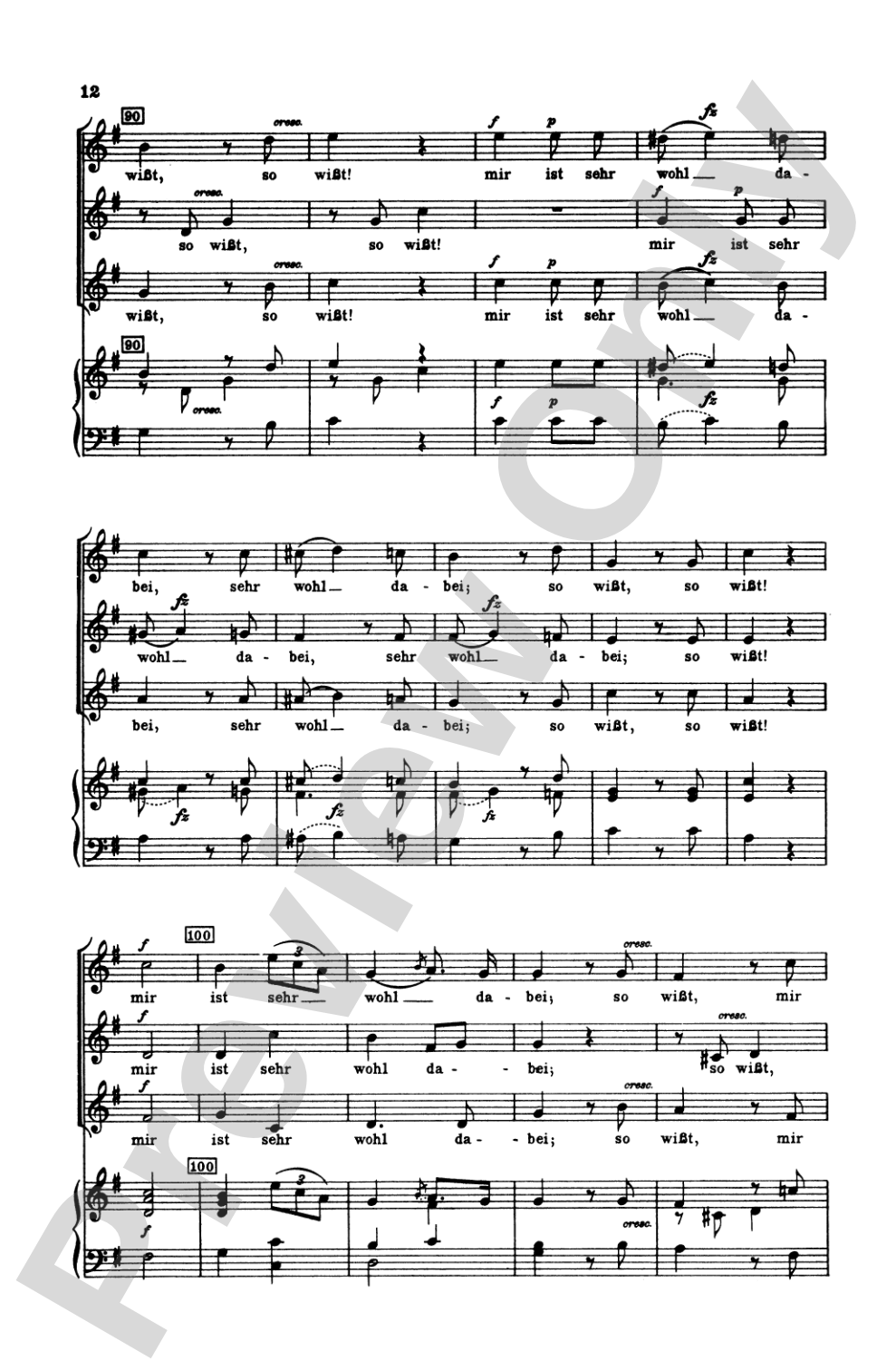 Three and Four Part Songs: Choir