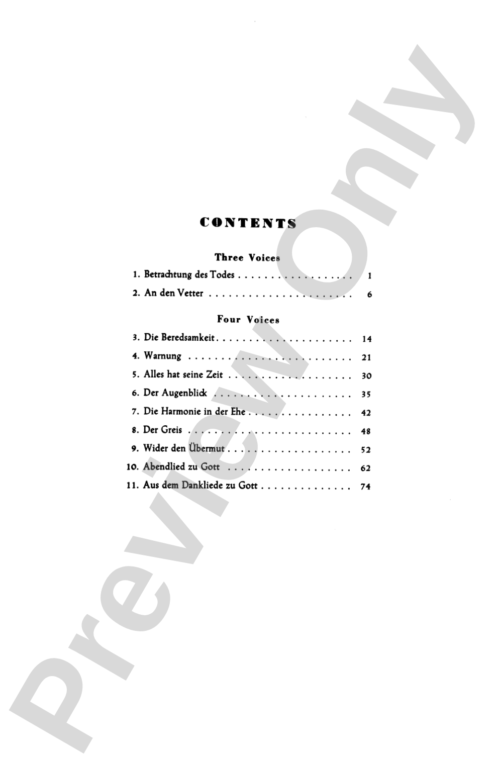 Three and Four Part Songs: Choir