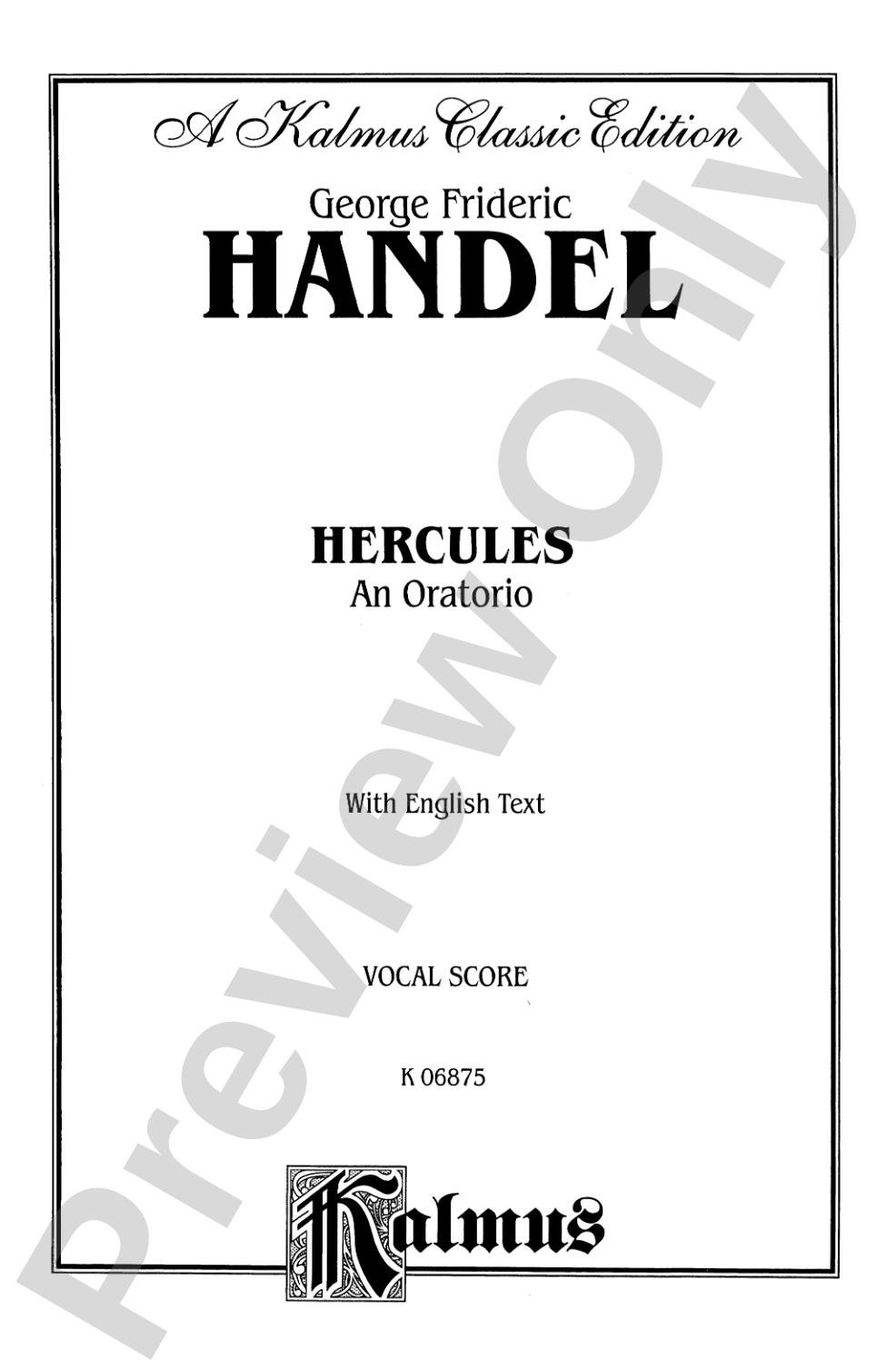 Hercules (1745), An Oratorio: Choir