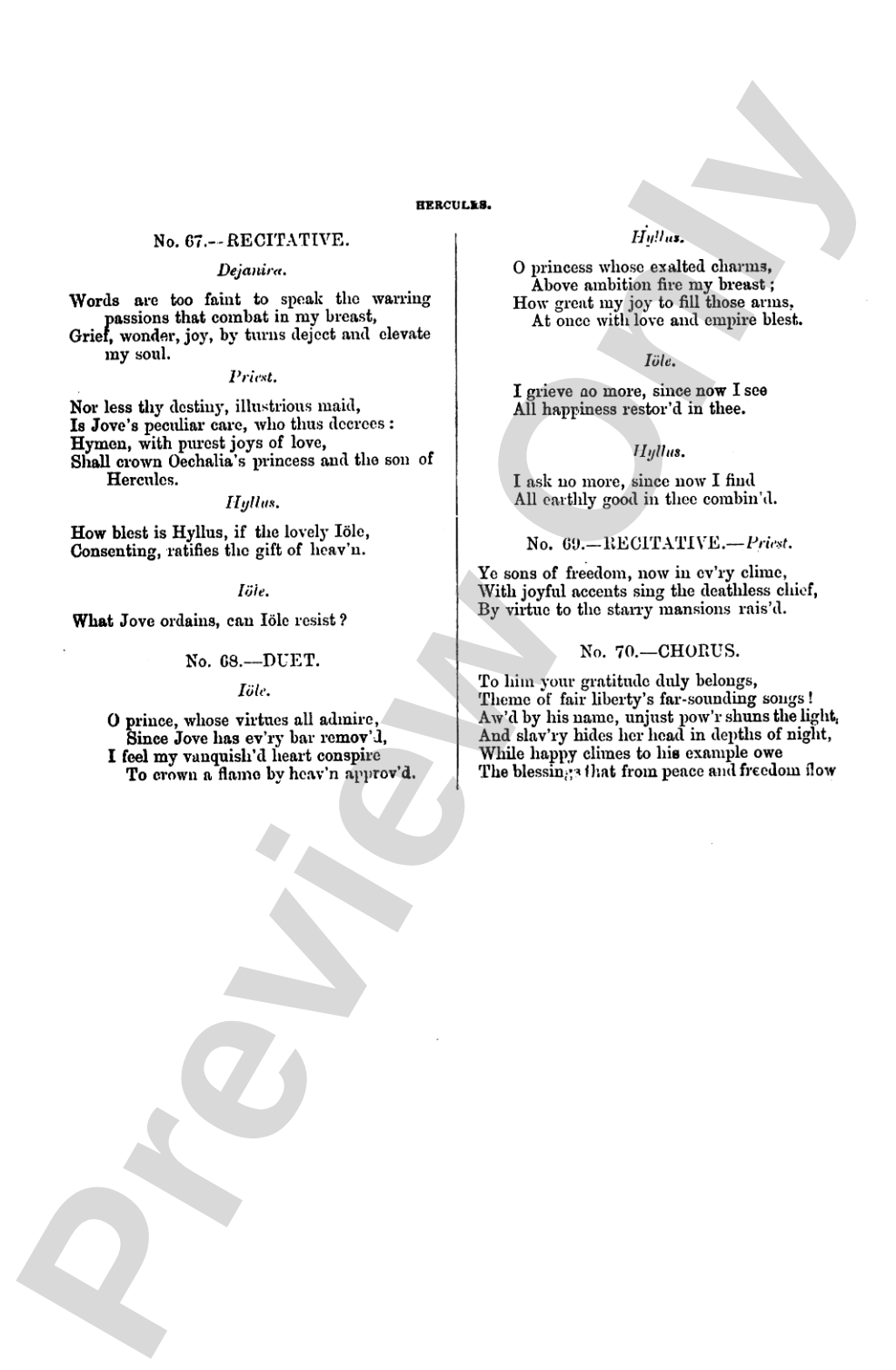 Hercules (1745), An Oratorio: Choir