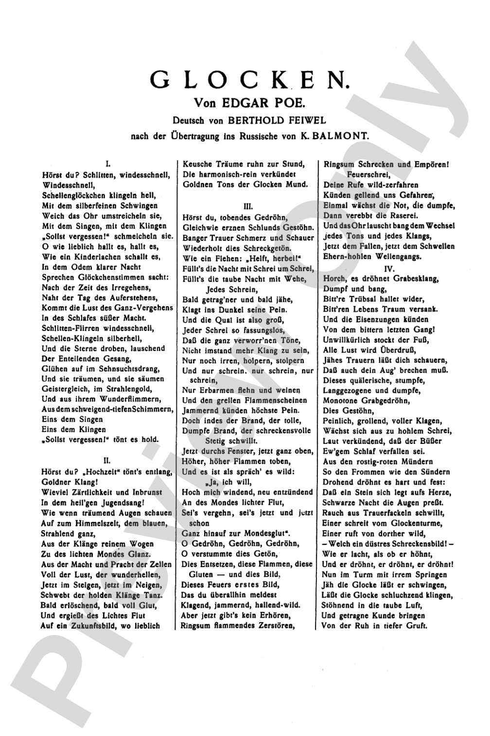 The Bells, Opus 35: Choir