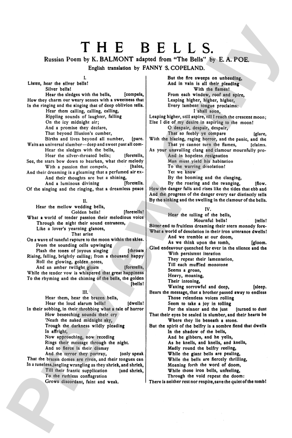 The Bells, Opus 35: Choir