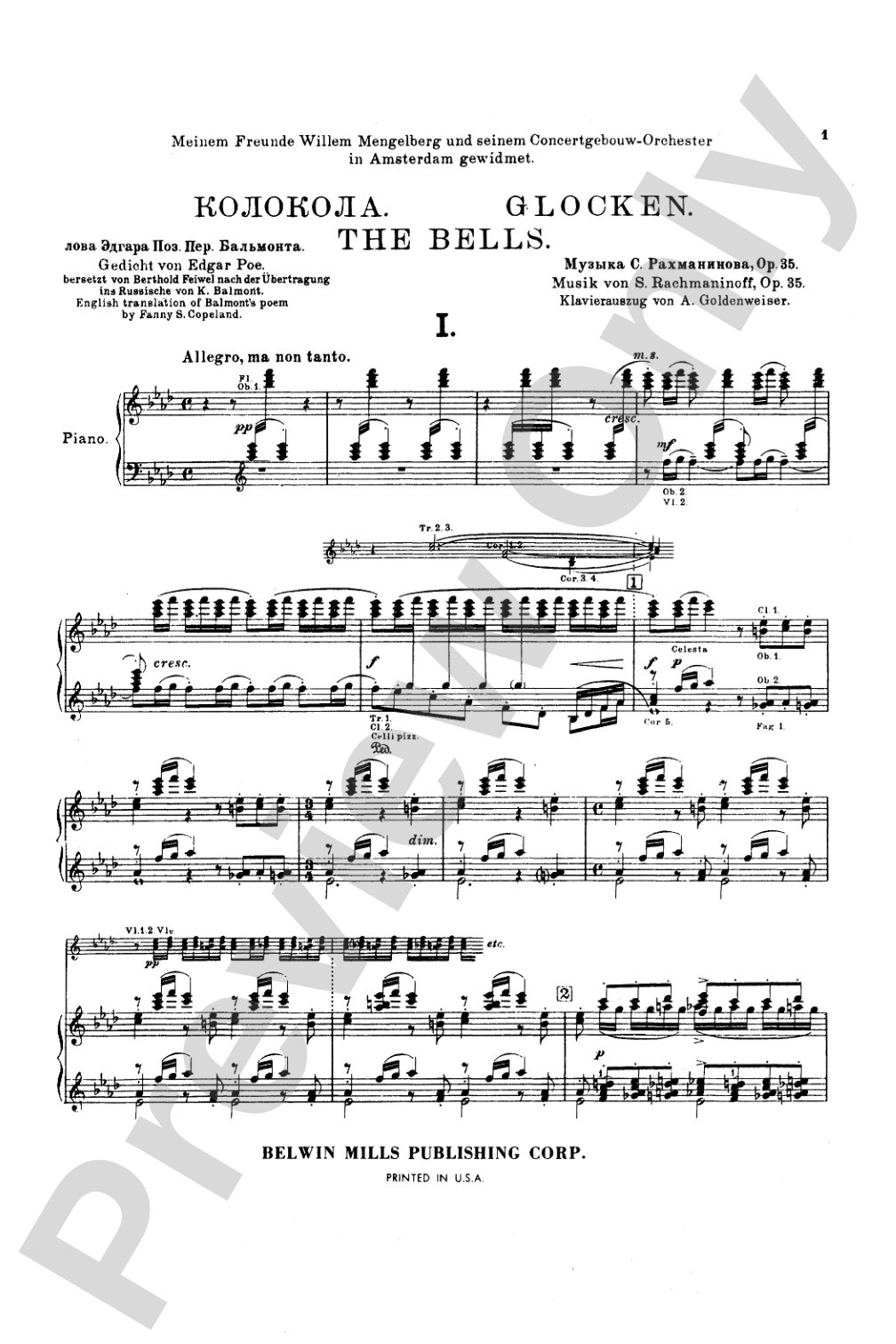 The Bells, Opus 35: Choir