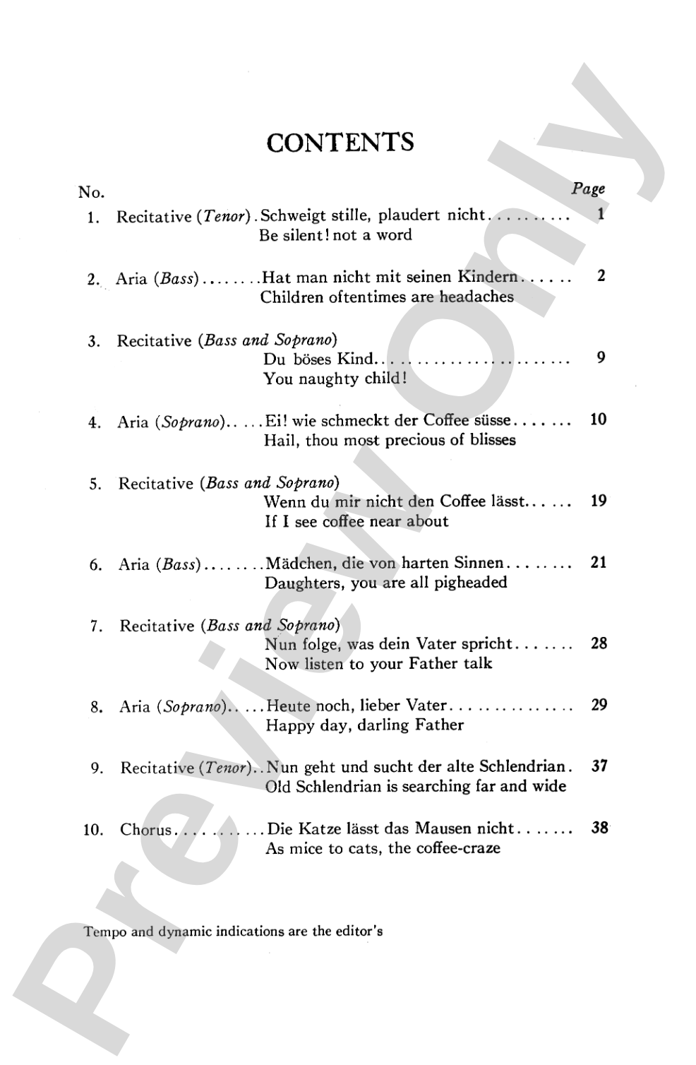 Cantata No. 211 -- Schweigt stille, plaudert nicht (Be Still, Stop Chattering) - "Coffee Cantata": Choir