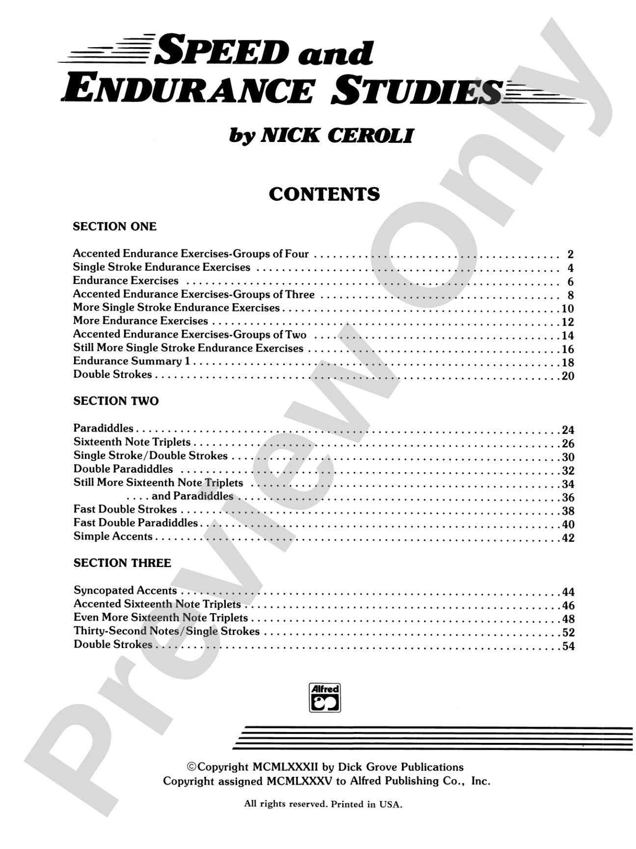 Speed and Endurance Studies: A Warm-Up Book for Drummers