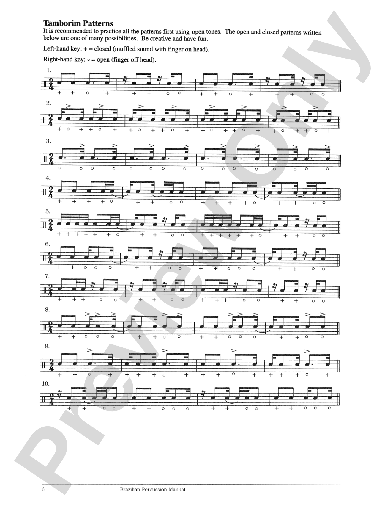 Brazilian Percussion Manual: Rhythms and Techniques with Application for the Drum Set