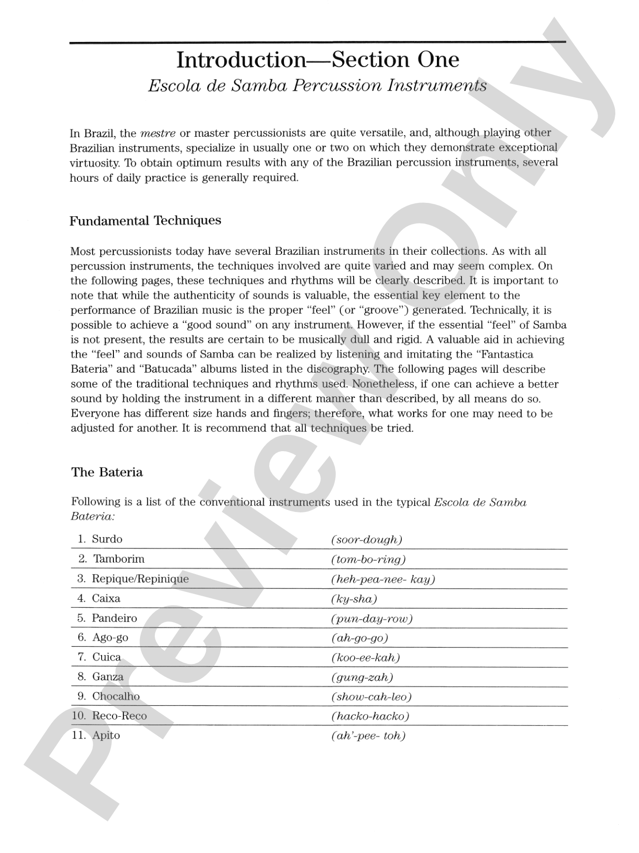 Brazilian Percussion Manual: Rhythms and Techniques with Application for the Drum Set