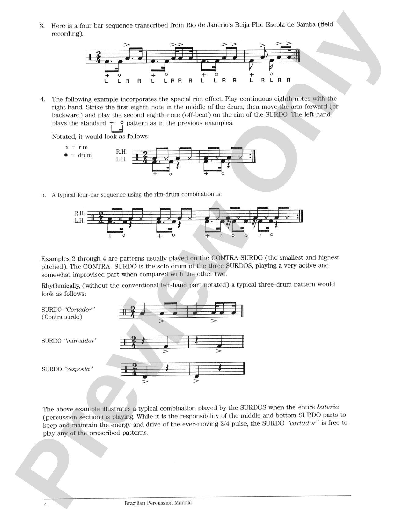Brazilian Percussion Manual: Rhythms and Techniques with Application for the Drum Set