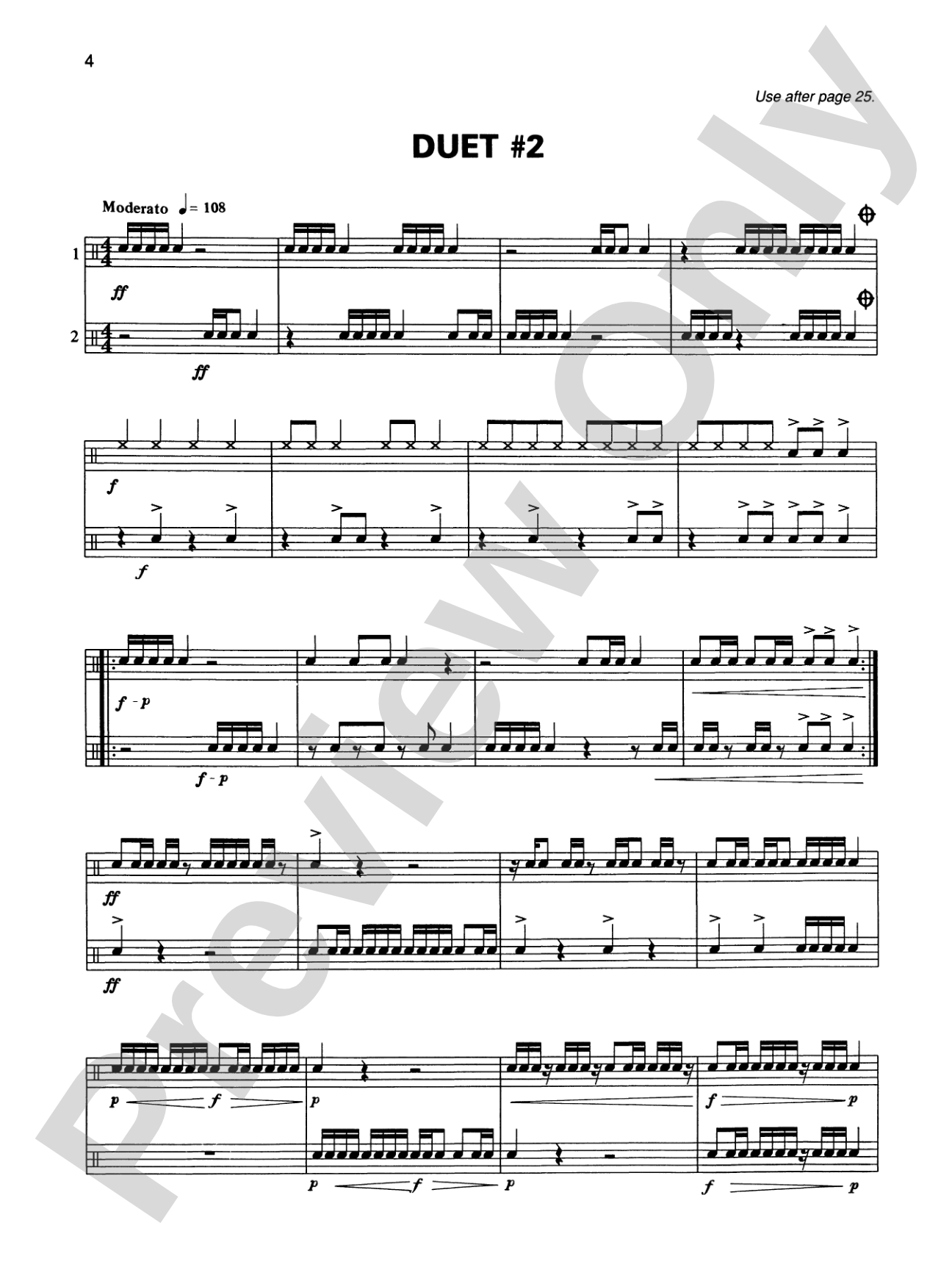 Alfred's Beginning Snare Drum Duets: 15 Duets That Correlate with Alfred's Drum Method, Book 1
