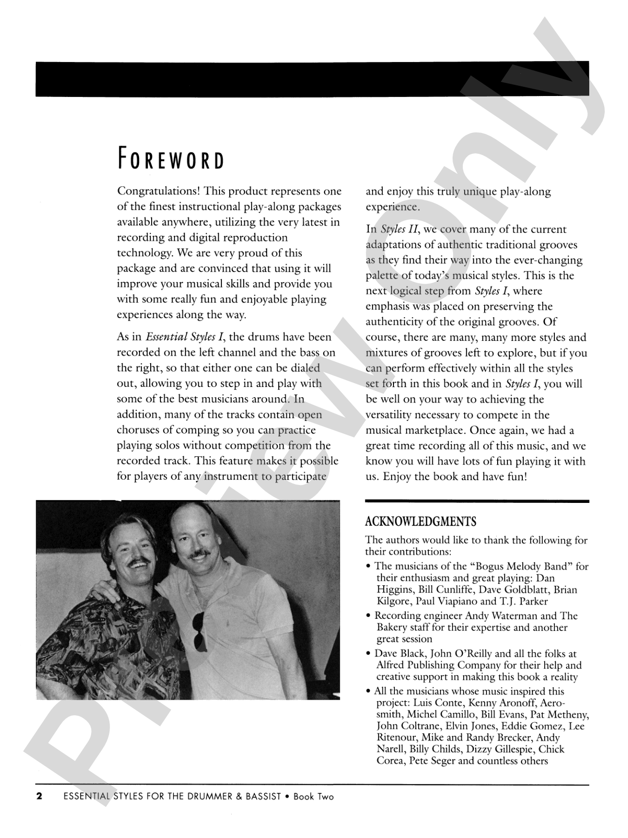Essential Styles for the Drummer and Bassist, Book 2: A Cross Section of Styles As Played by Today's Top Artists
