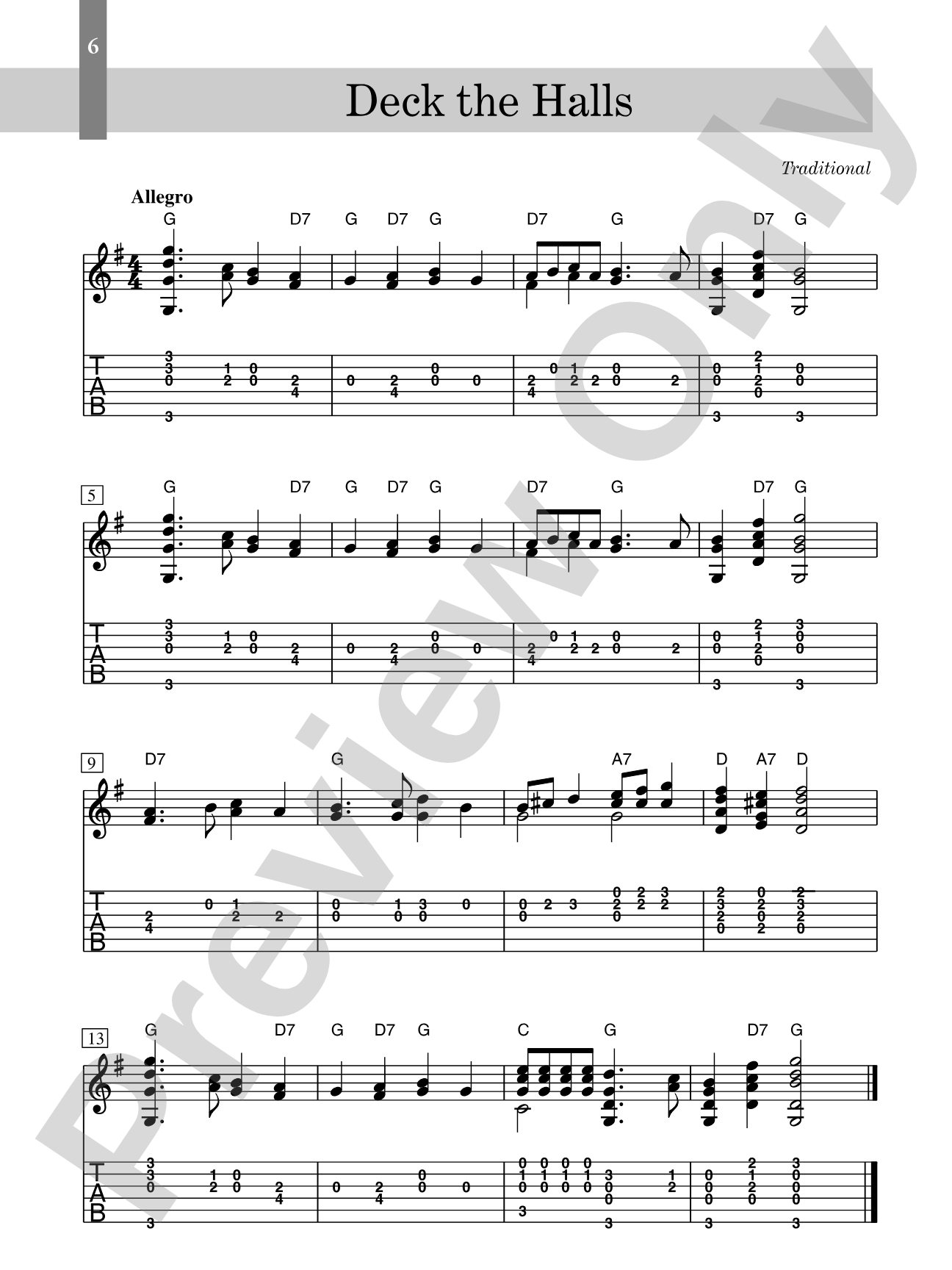 Christmas for Guitar: In TAB: Solos and Duets with Optional Parts for C Instruments: Solo Guitar
