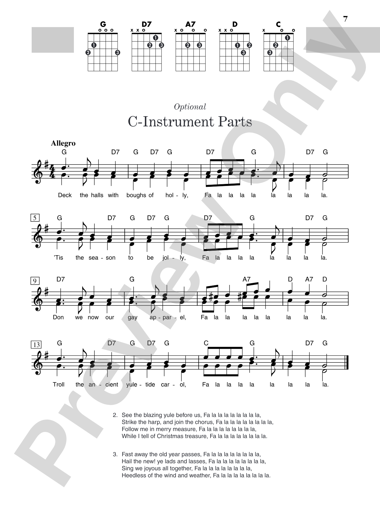Christmas for Guitar: In TAB: Solos and Duets with Optional Parts for C Instruments: Solo Guitar