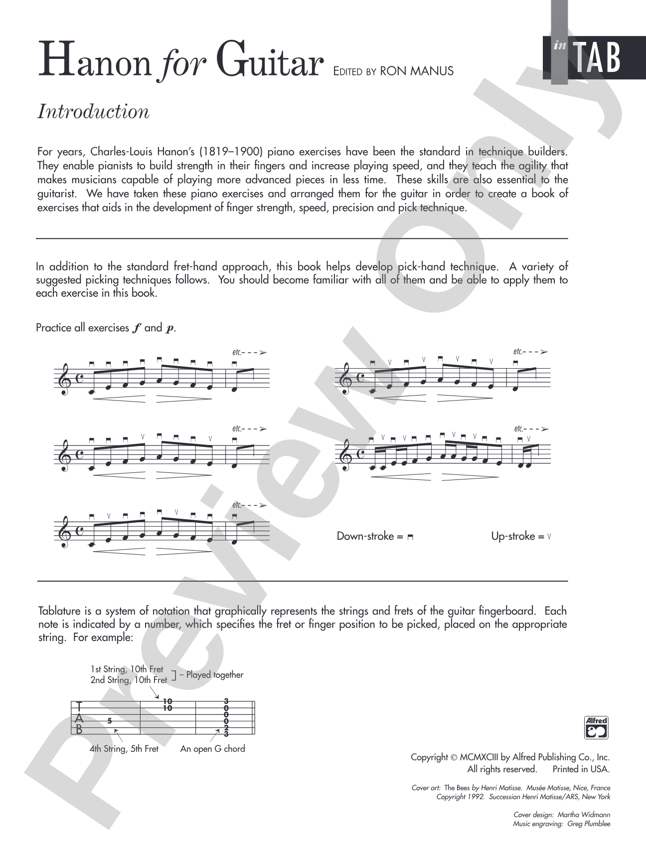 Hanon for Guitar: In TAB: Also for Banjo and Mandolin: Solo Guitar