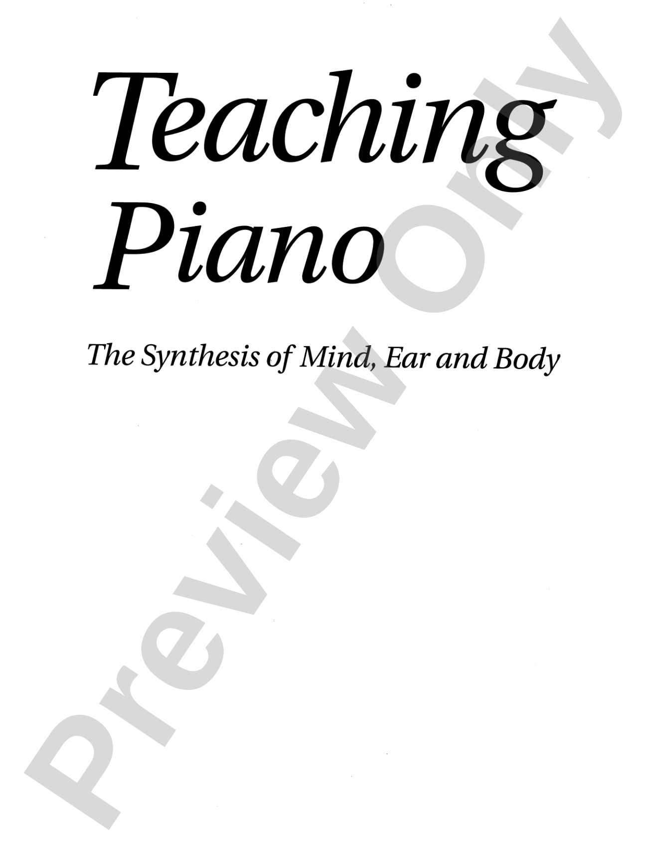 Teaching Piano - Softcover: Piano
