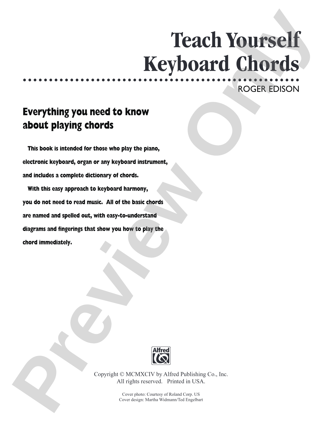 Alfred's Teach Yourself Keyboard Chords: Everything You Need to Know About Playing Chords: Piano