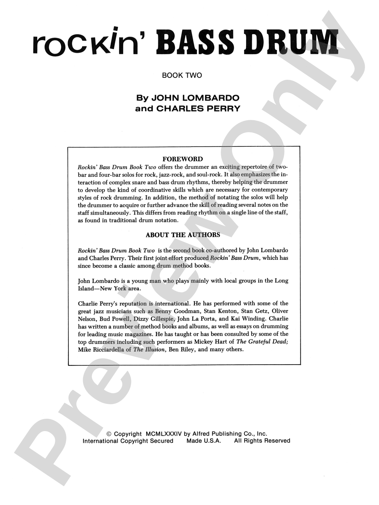 Rockin' Bass Drum, Book 2: A Repertoire of Exciting Rhythmic Patterns to Develop Coordination for Today's Rock Styles