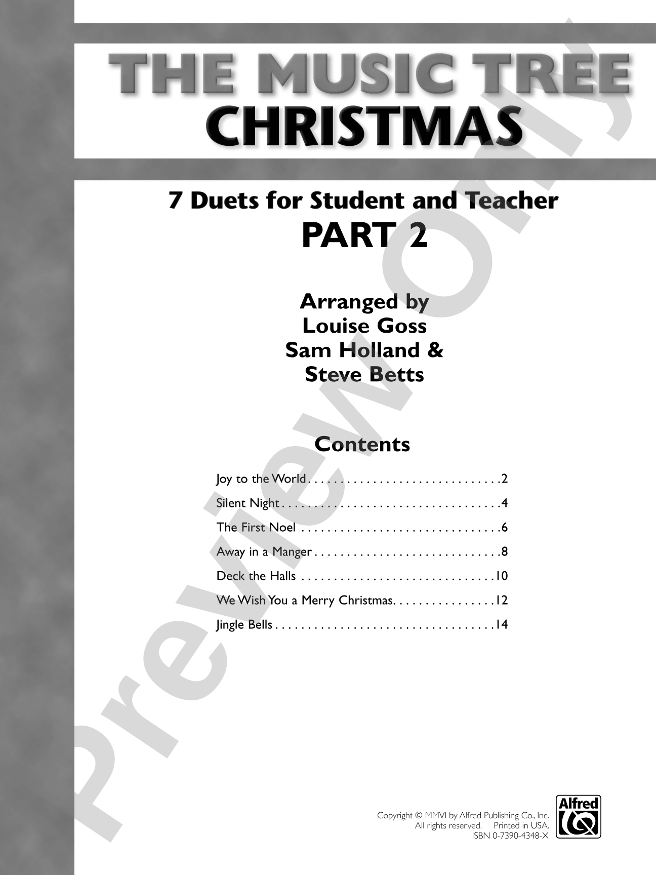 The Music Tree: Christmas, Part 2: 7 Duets for Student and Teacher: Piano