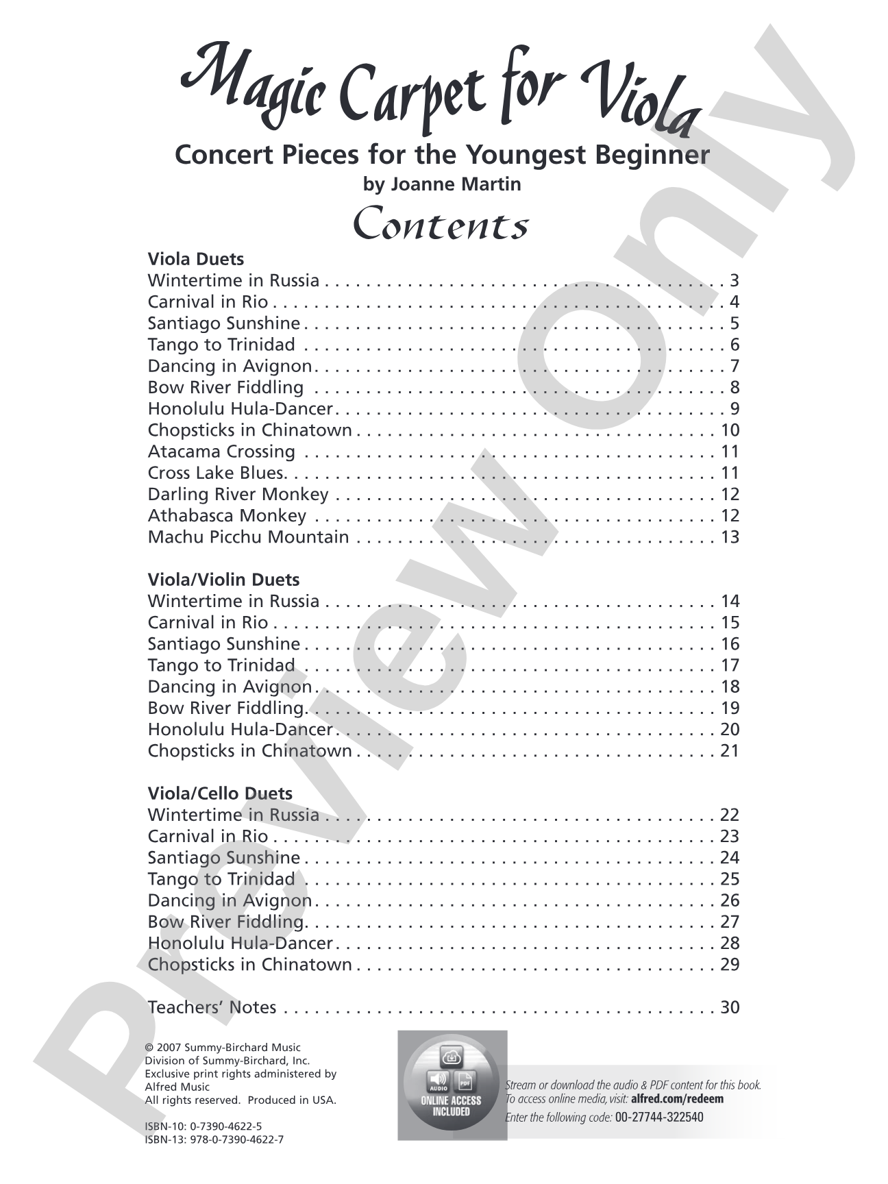 Magic Carpet for Viola: Concert Pieces for the Youngest Beginners