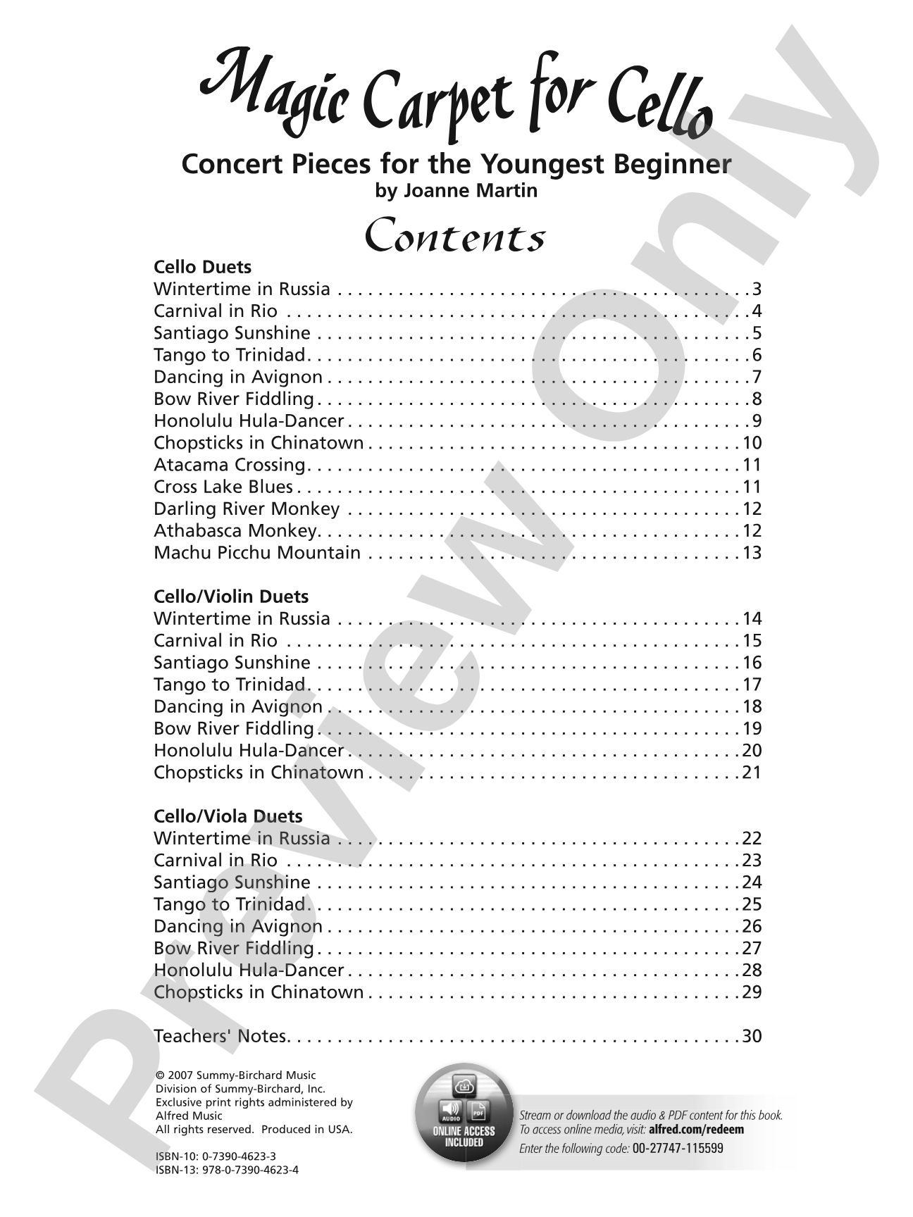 Magic Carpet for Cello: Concert Pieces for the Youngest Beginners