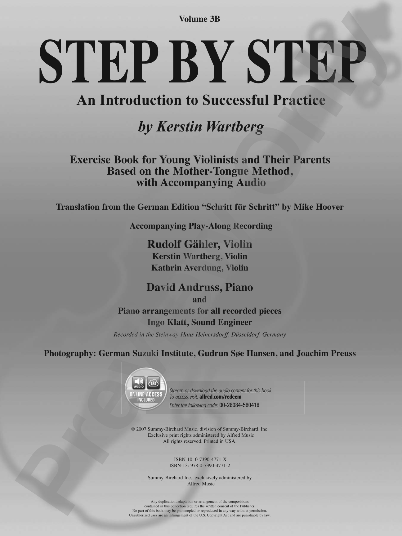 Step by Step 3B: An Introduction to Successful Practice for Violin: Violin