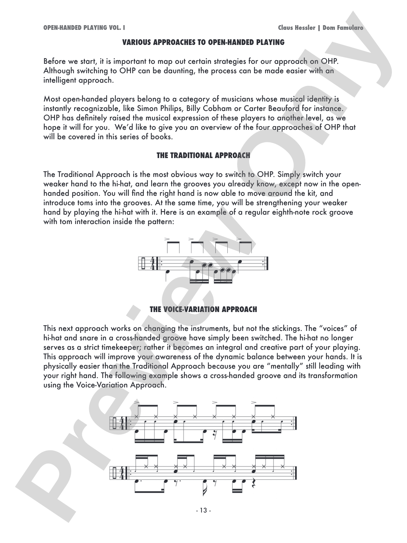 Open-Handed Playing, Volume 1