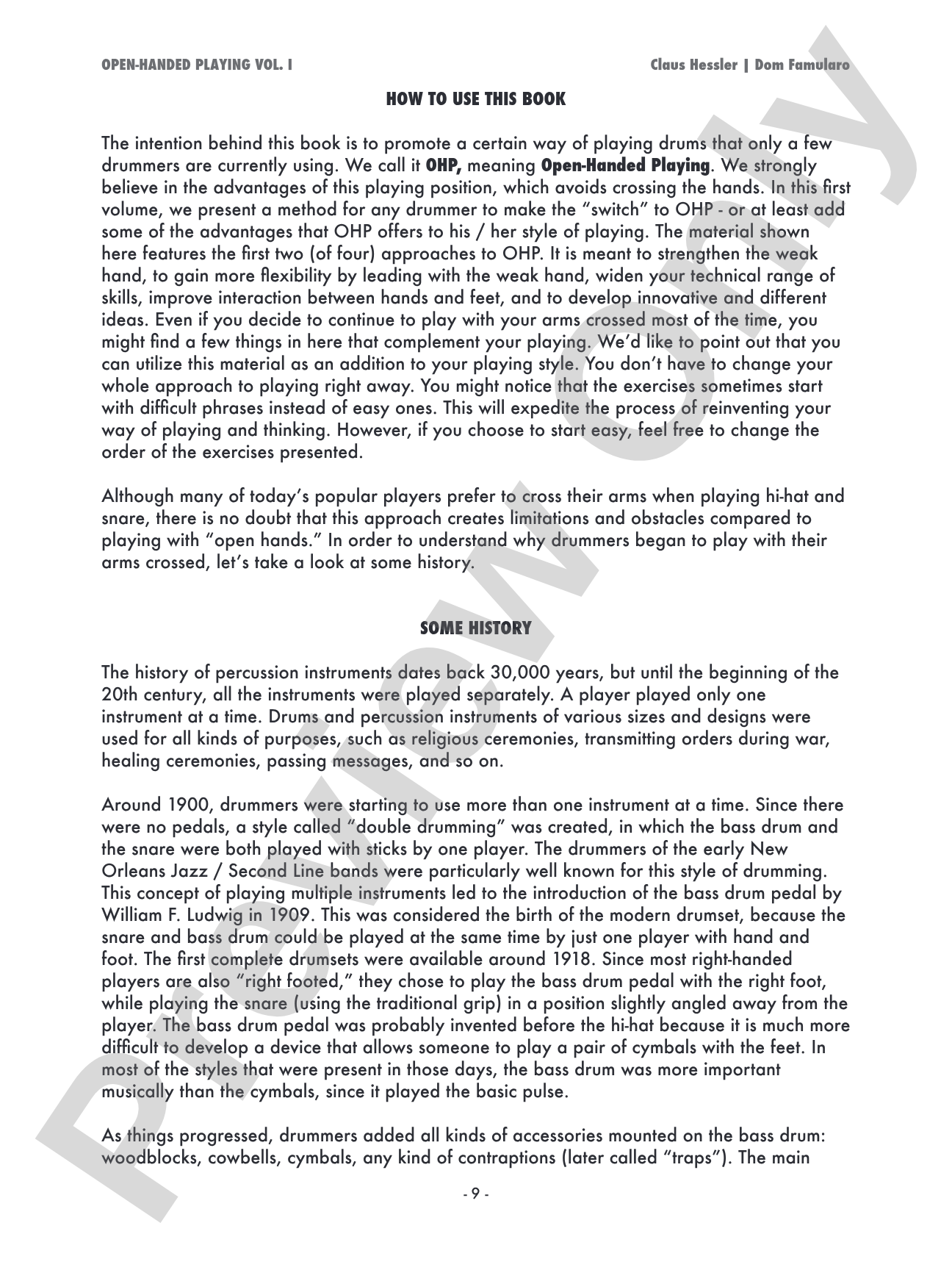Open-Handed Playing, Volume 1