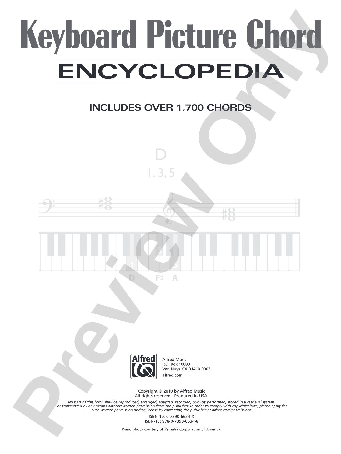 Keyboard Picture Chord Encyclopedia: Includes over 1,700 Chords: Piano