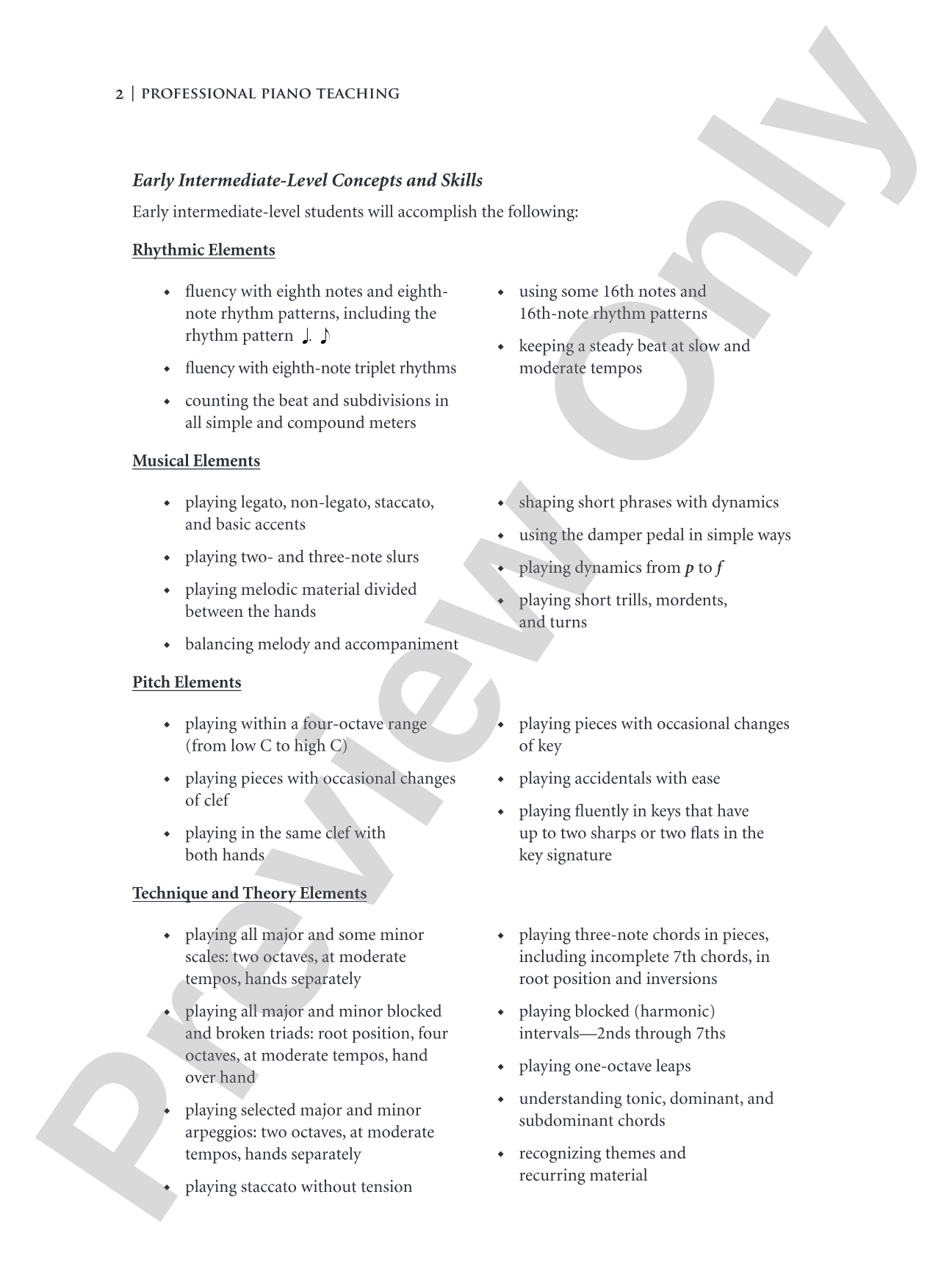 Professional Piano Teaching, Volume 2: A Comprehensive Piano Pedagogy Textbook: Piano